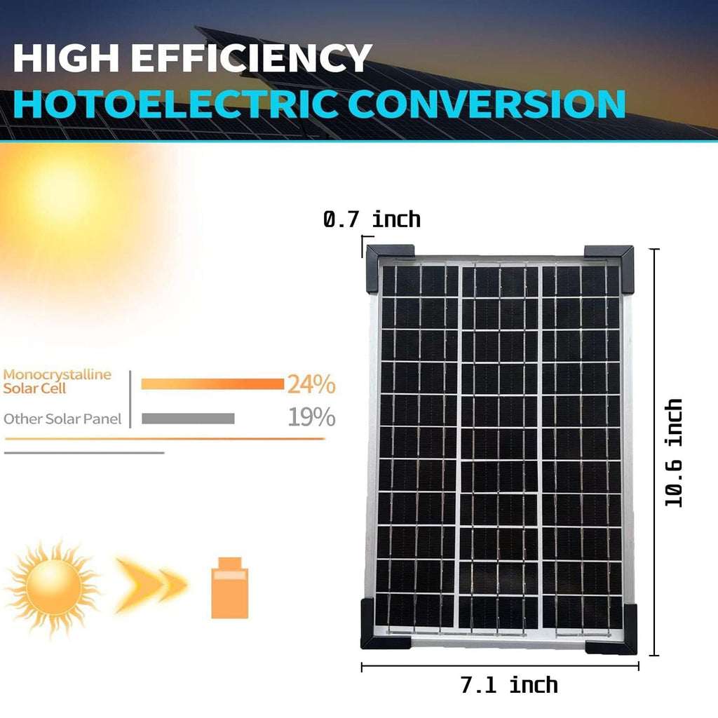5W Solar Panel High Efficiency 12V Portable Solar Chargerfor Small Devices Monocrystalline Photovoltaic Module LED Lights, Power Banks, and 12V Batteries, Ideal for Outdoor Use