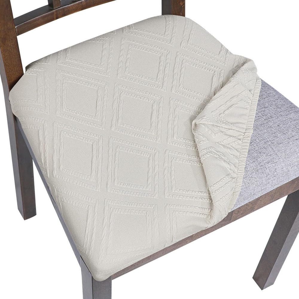 SearchI Seat Covers for Dining Room Chairs Stretch Printed Chair Seat Covers Set of 2, Removable Washable Upholstered Chair Seat Protector Cushion Slipcovers for Kitchen, Office(Ball Flower)