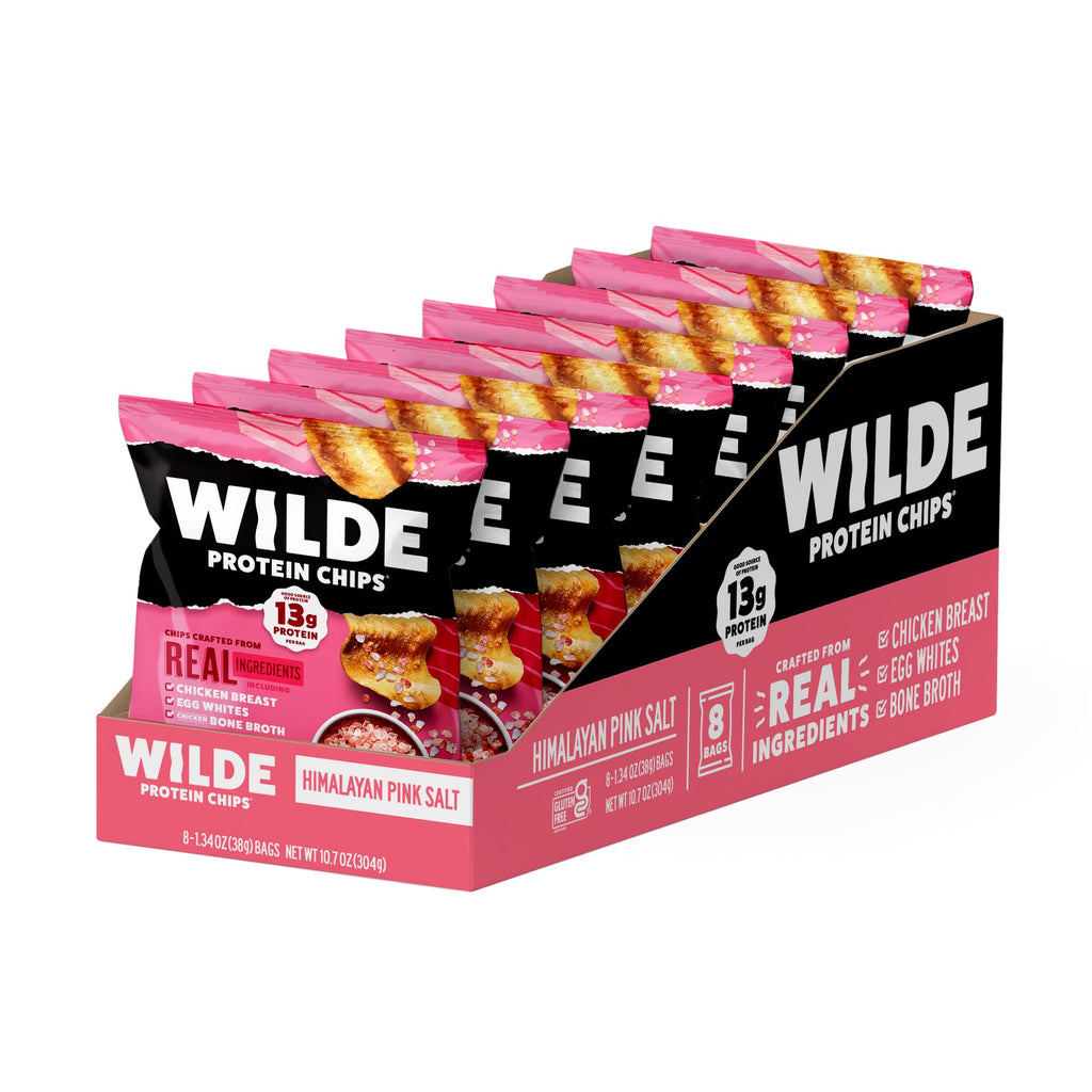 WILDE Protein Chips Barbeque, Thin and Crispy High Protein Snacks, Keto Friendly, Low Carb Chips, Real Ingredients, 1.34oz (Pack of 8)