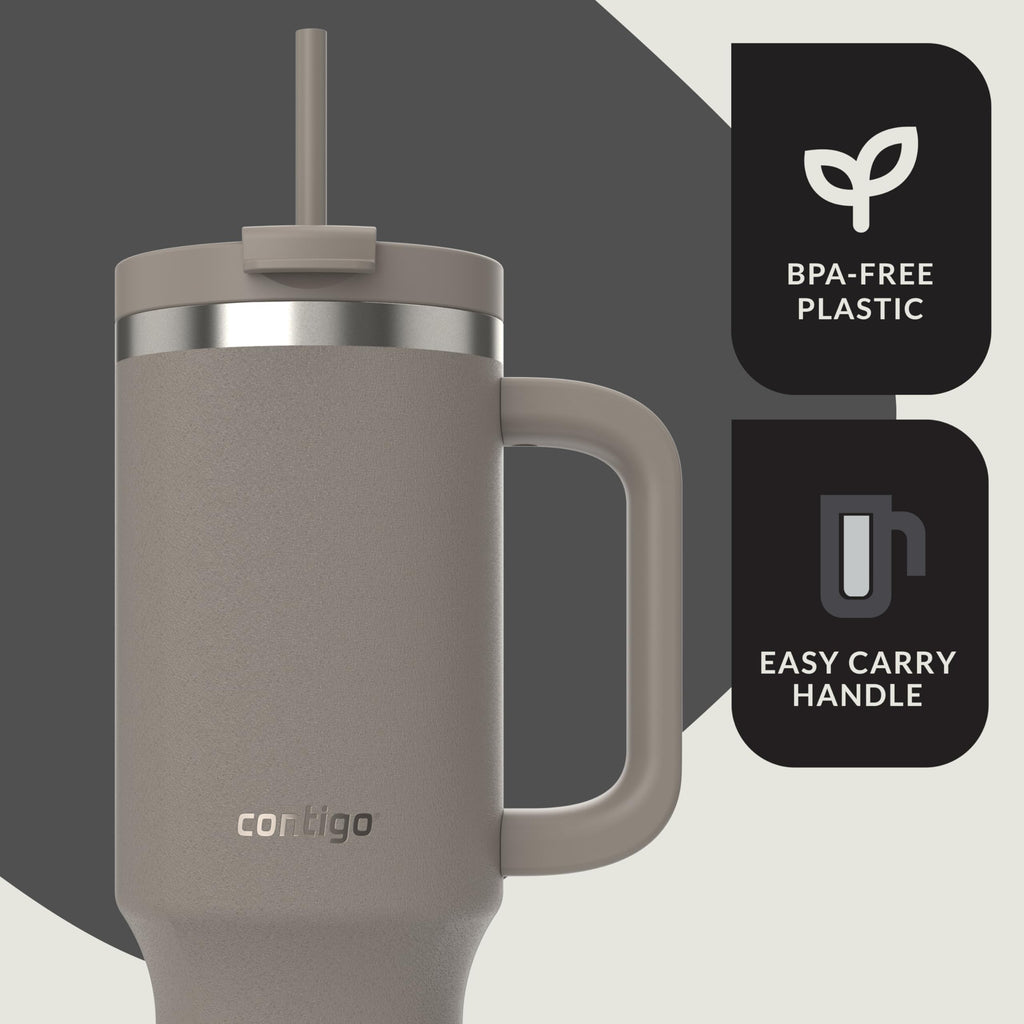 Contigo Streeterville 30oz Tumbler, Stainless Steel Vacuum Insulated, Leak-Proof, Cold for 29 Hours, Fits in cupholders, Licorice