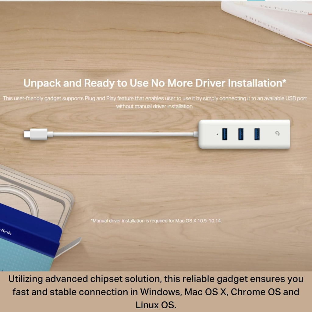 TP-Link Ethernet Splitter 1 to 2, 1000 Mbps High Speed Dual-Port Internet Splitter, Compatible w/ Cat8/7/6/5e/5, USB-C & Ethernet Cables Included, Aluminum Case, Plug and Play for Routers & More EH210