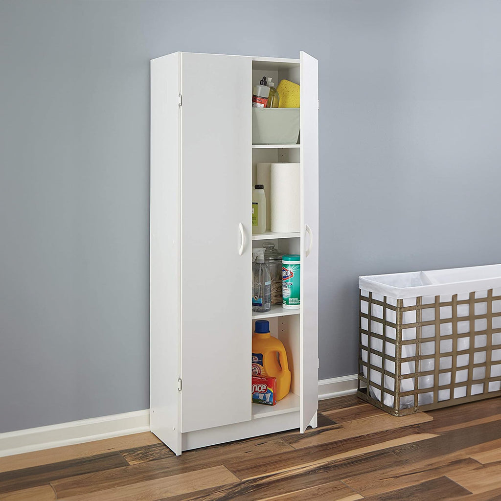 ClosetMaid Pantry Cabinet Cupboard with 2 Doors, Adjustable Shelves, Standing, Storage for Kitchen, Laundry or Utility Room, Natural Gray