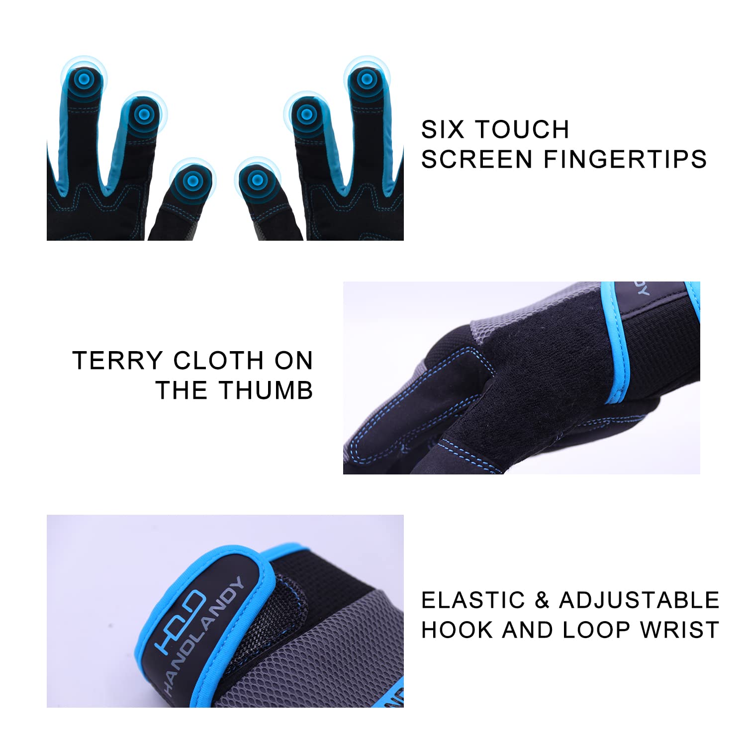 AIGEVTURE Safety Work Gloves Mens & Women, Light Duty Mechanic Gloves Touch Screen, Gardening Work Gloves with Grip,High Dexterity