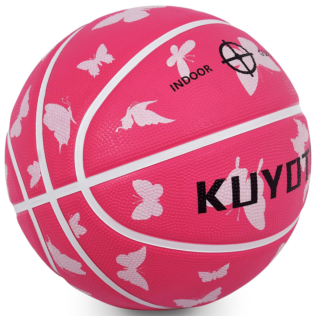 KUYOTQ Kids Youth Adult Size 3/4/5/6/7 (22/25.5/27.5/28.5/29.5") Basketball Premium Rubber or Faux Leather Basketball Indoor Outdoor Basketball for Boys Girls Womens Mens Basketball Gifts (Deflated)