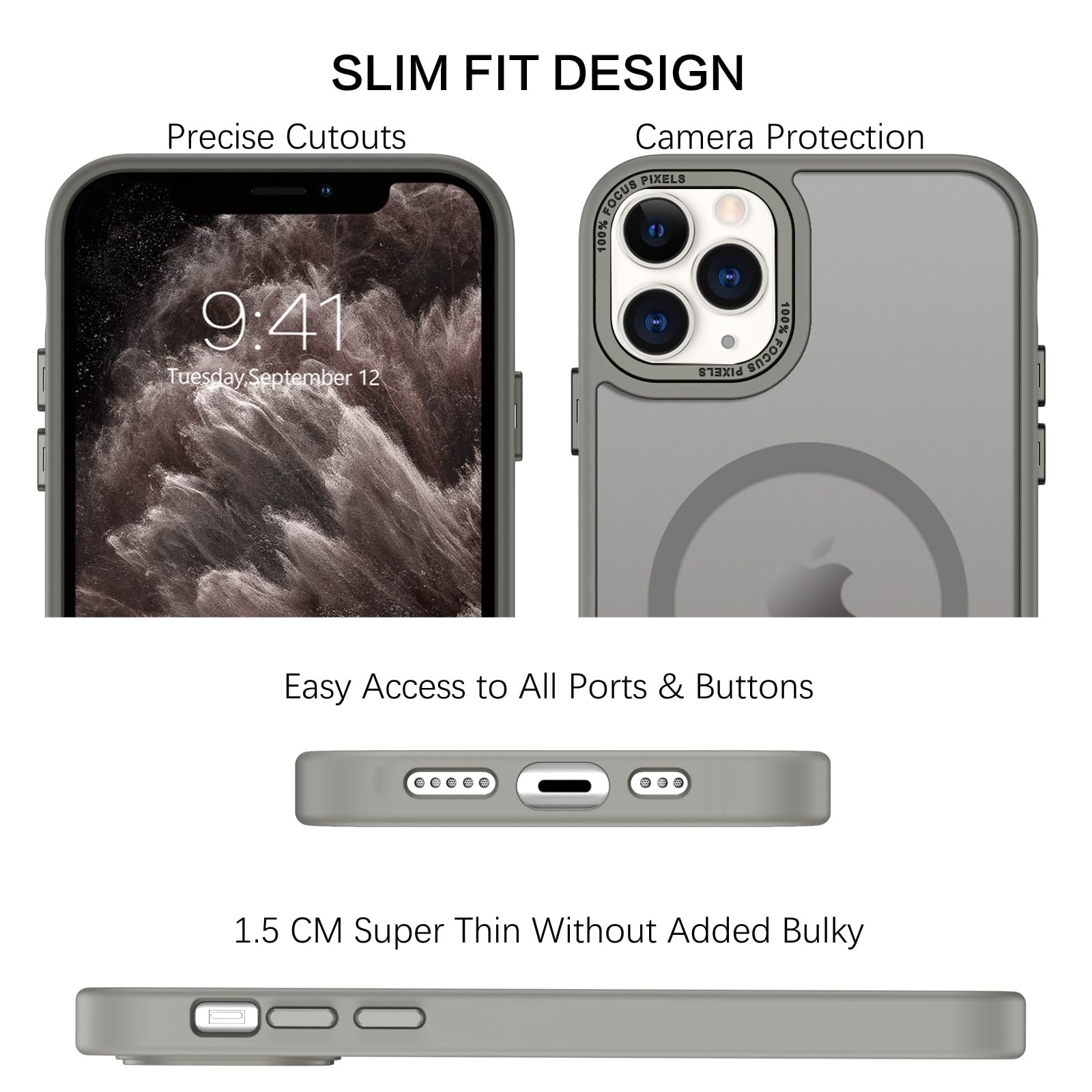 BENTOBEN for iPhone 11 Pro Case 2019 [Compatible with Magsafe] Translucent Matte Magnetic Phone Case iPhone 11 Pro 5.8" Slim Thin Shockproof Bumper Women Men Protective Cases Cover, Black