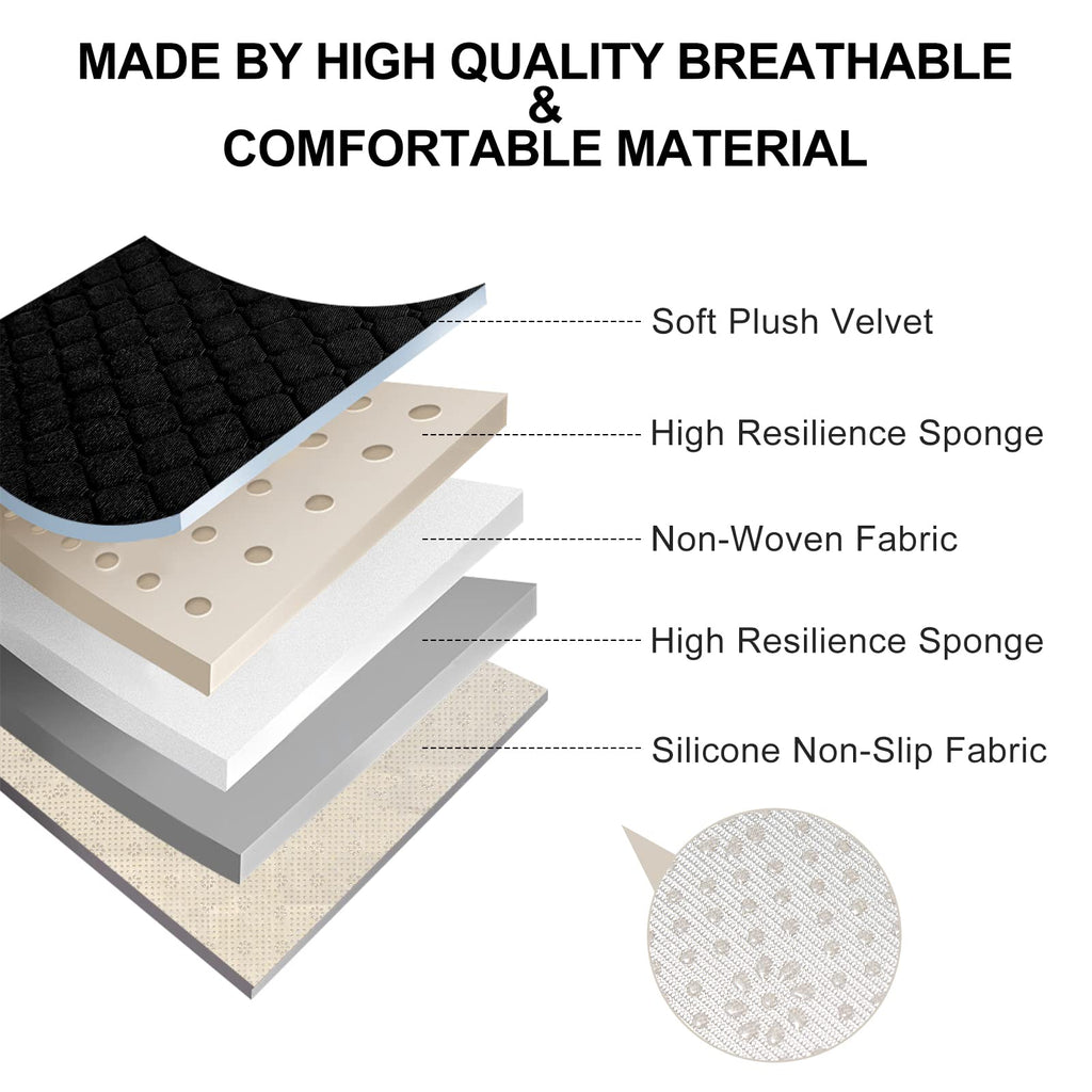 surpassme Comfortable Car Seat Covers Universal Front Seat Covers for Car Accessories, Padded Car Interior Covers for Automotive, SUV, Truck, and Van(Black)