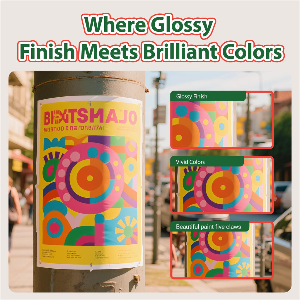 Uinkit Premium Glossy Inkjet Photo Paper - 4x6 Inch, 48lb 180gsm, 100 Sheets - Professional Photographic Quality, Dye Ink Compatible, High-Gloss Finish for Vivid Memories & Instant Prints