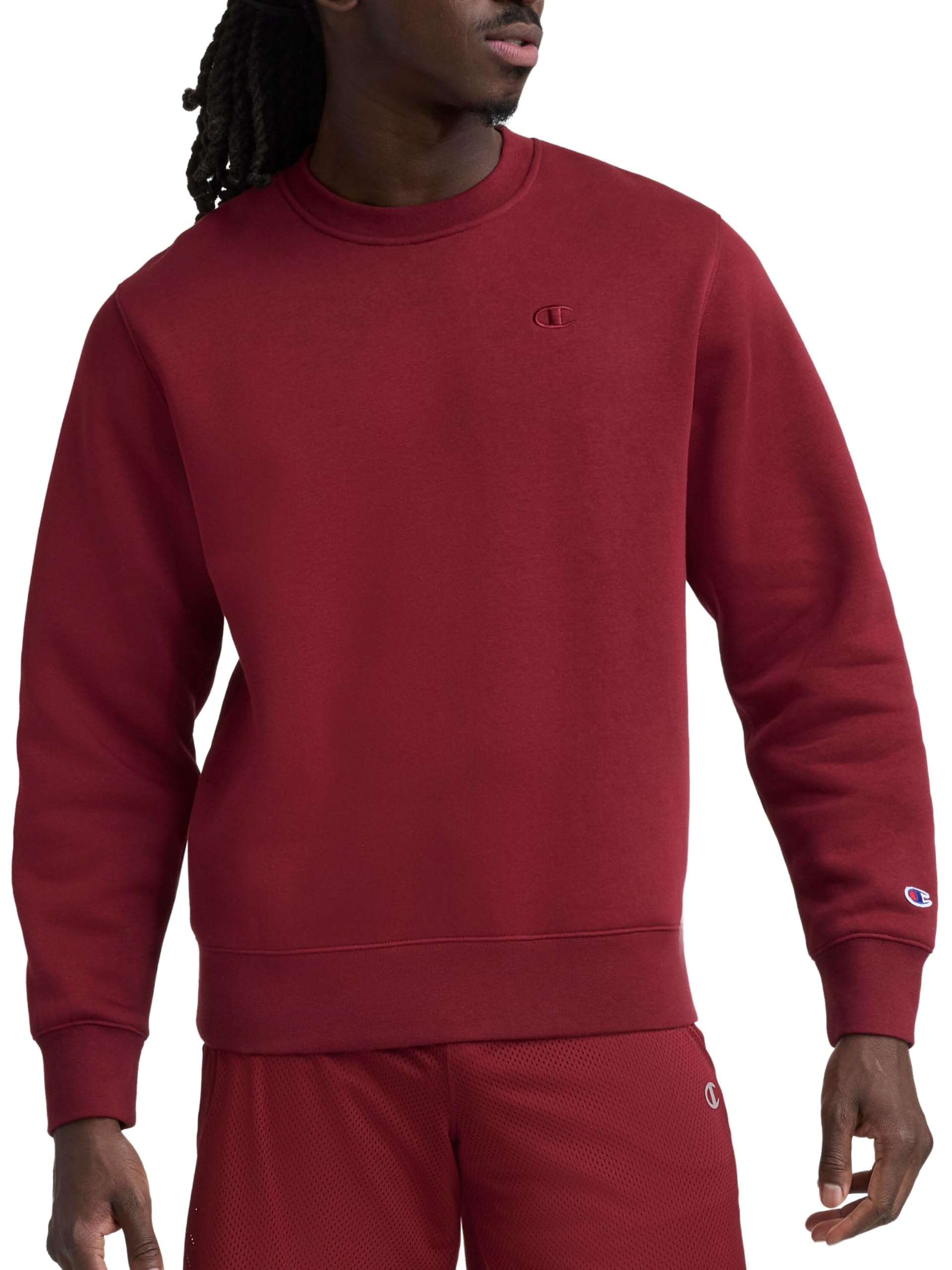 Champion Men's Men's Crewneck Fleece Sweatshirt, Standard Fit, Midweight, C Logo, Available in Regular and Big & Tall