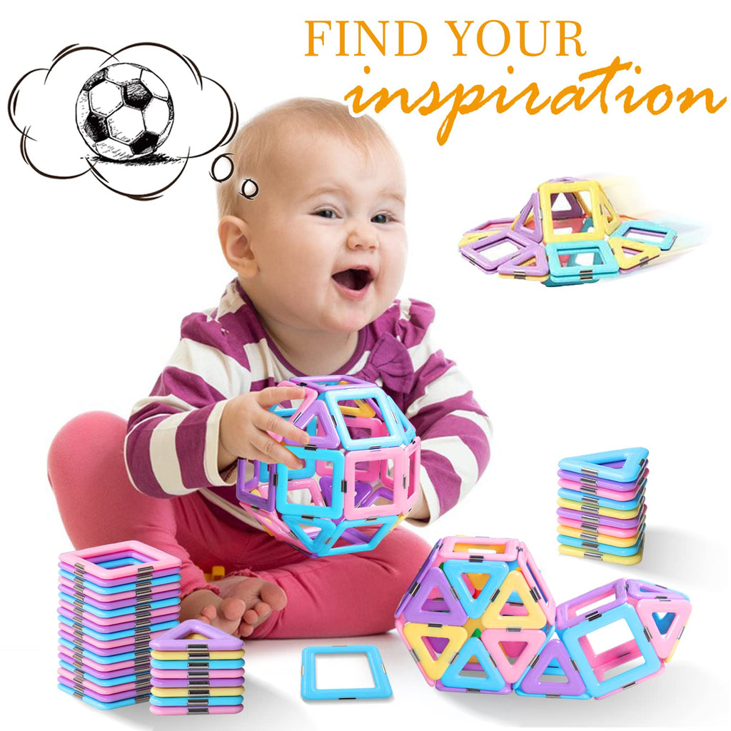Tolnetr Magnetic Tiles Toys for 3 4 5 6 7 8+ Year Old Boys Girls Upgrade Macaron Castle Blocks Building Set for Toddlers STEM Creativity/Educational Toys for Kids Age 3-6 Christmas Birthday Gifts