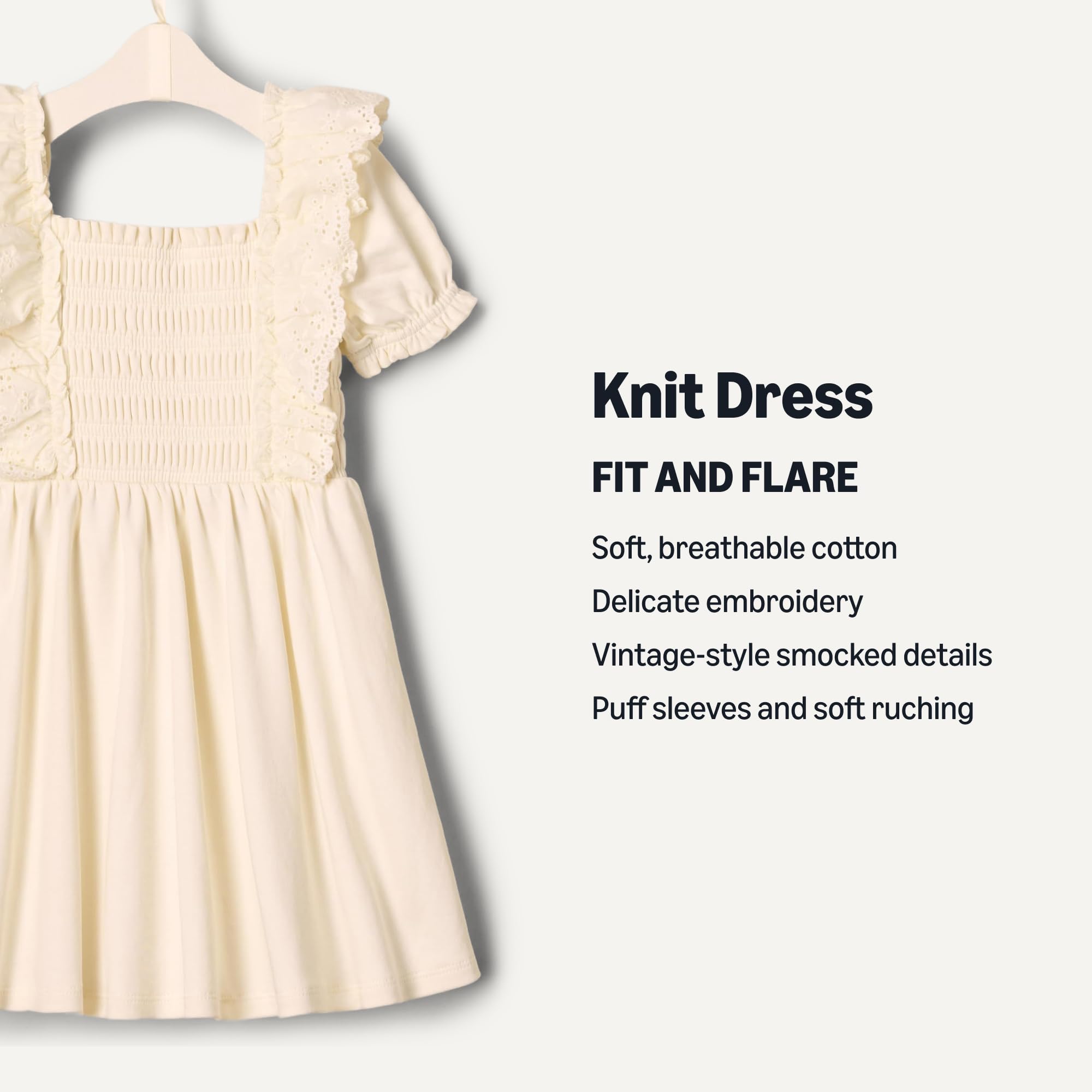 Amazon Essentials x Sofia Grainge Toddler and Baby Girls' Embroidered Knit Dress