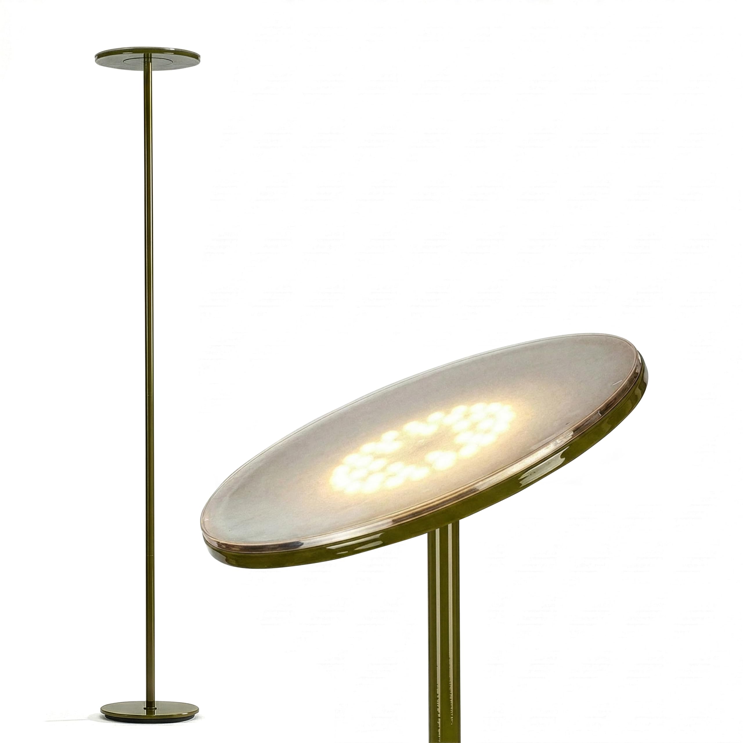 Brightech Sky LED Floor lamp, Torchiere Super Bright Floor Lamp for Living Room Decor & Office - Dimmable, Tall Standing Lamp with Warm Light for Bedroom & Reading - Bronze