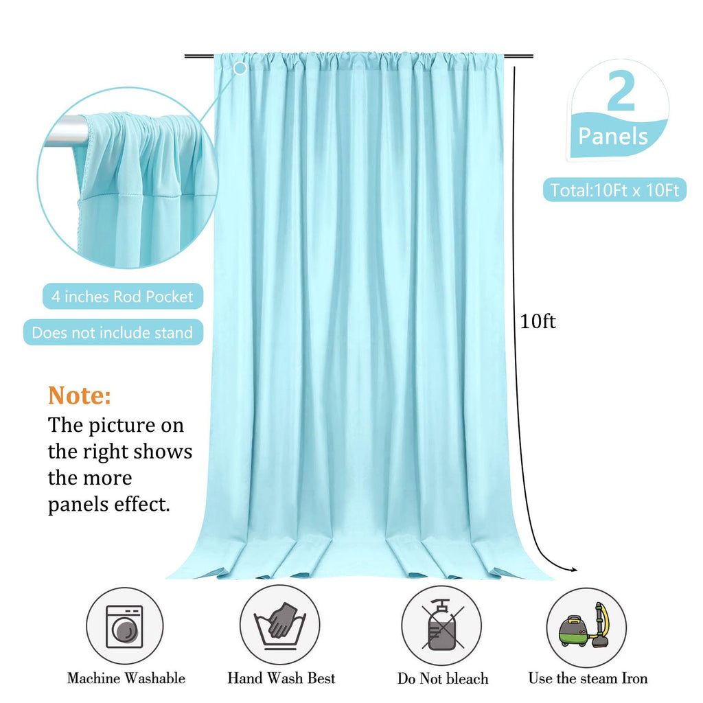 10 x 10 Feet Black A Backdrop Curtain for Partie, Background Curtains for Photoshoot, Birthday, Wedding, Halloween, Thanksgiving, Christmas, New Year Party Decorations 5Ft x 10Ft, 2 Panels