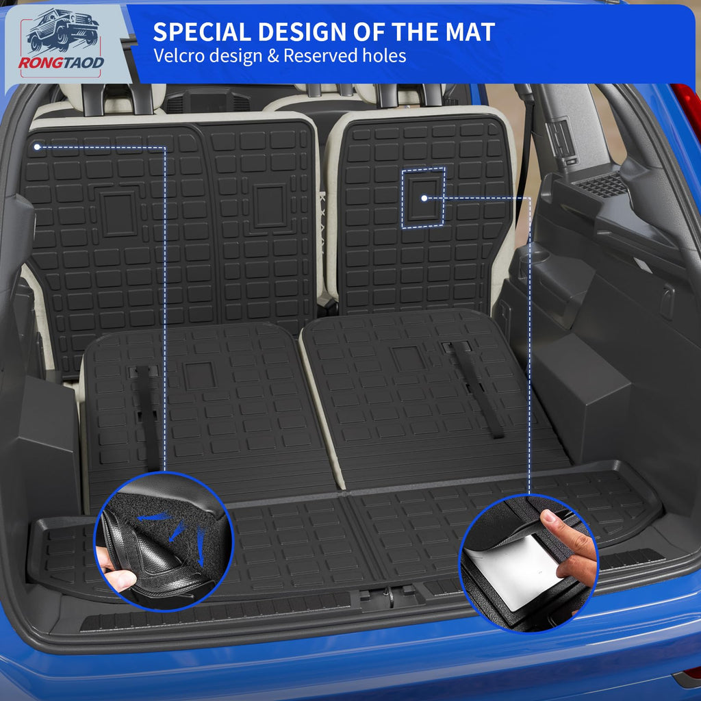 Rongtaod Back Seat Protector Compatible with 2021-2025 2026 Kia Sorento 6&7 Seats Back Seat Cover Kick Mats Cargo Liner Trunk Mat TPE All Weather 2024 Sorento Accessories (2nd Row Backrest Mat)