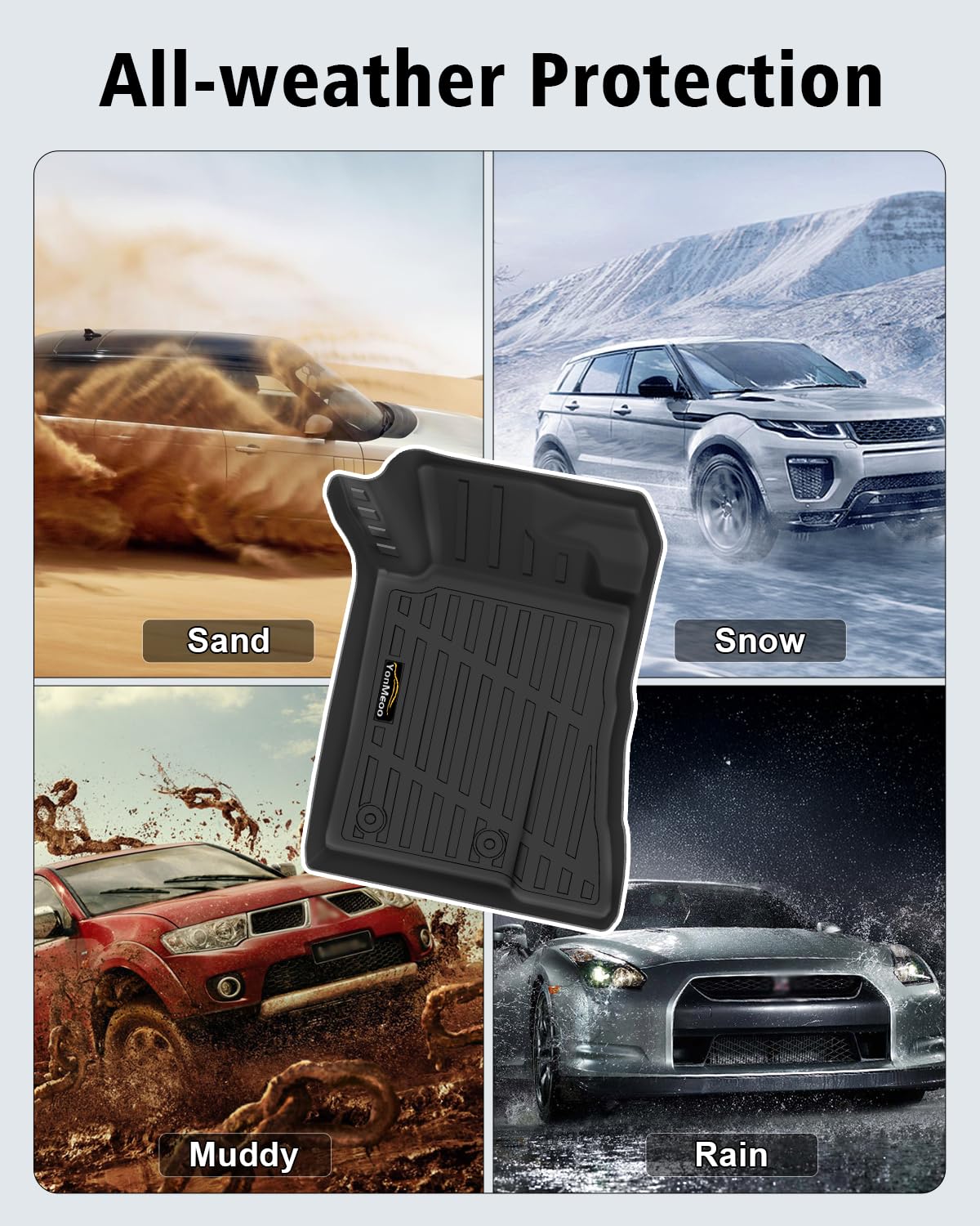 Floor Mats & Cargo Mat & Backrest Mat Custom for Toyota RAV4 Hybrid 2026 (Not for Cargo Area with Subwoofer) (Not for Phev), Door Sill Guards, All Weather TPE Floor Liners for RAV-4 2026 Accessories