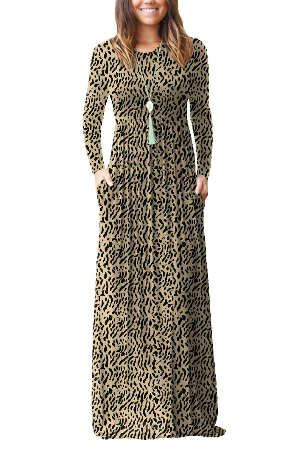 EUOVMY Women's Long Sleeve Loose Maxi Dresses Casual Long Dresses with Pockets