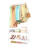 Sakugi 2-Tier Clothes & Shoe Rack, 29" × 12.2" × 59.3", White