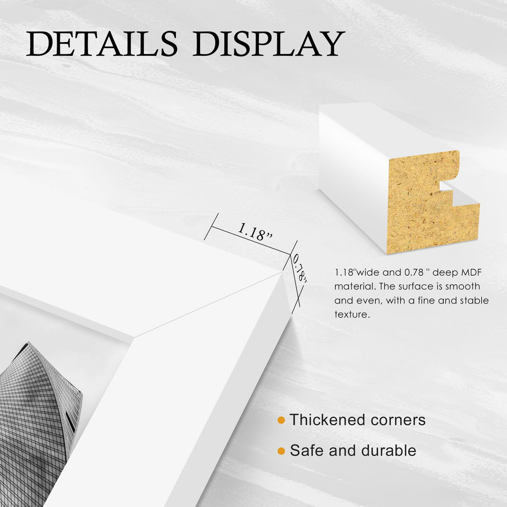 16x24 Black Frame 2 Pack, Engineered Wood for 24 x 16 in Poster | Horizontal or Vertical Wall Mounting, 24x16 Poster Frames for Gallery, Office, and Home Decor