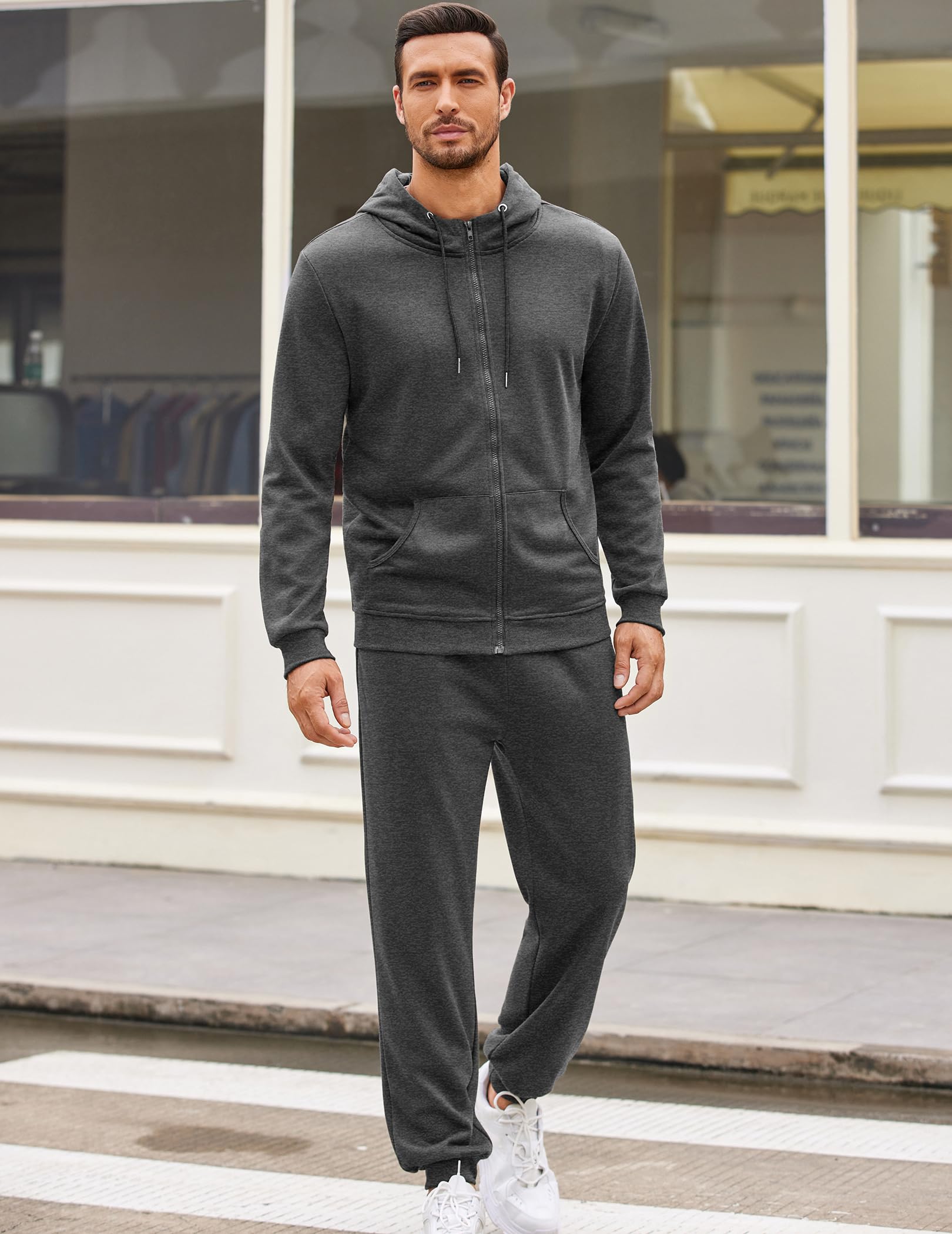 COOFANDY Sweatsuits for Men 2 Piece tracksuit Sets Full Zip Hoodie Sweatpants for Men Casual Sports Jogging Suits S-4XL