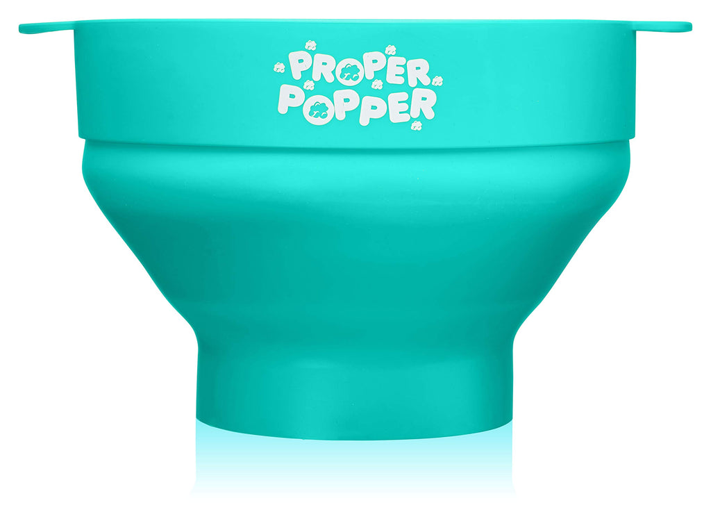 The Original Proper Popper Microwave Popcorn Popper, Silicone Popcorn Maker, Collapsible Bowl BPA Free & Dishwasher Safe - (Aqua)