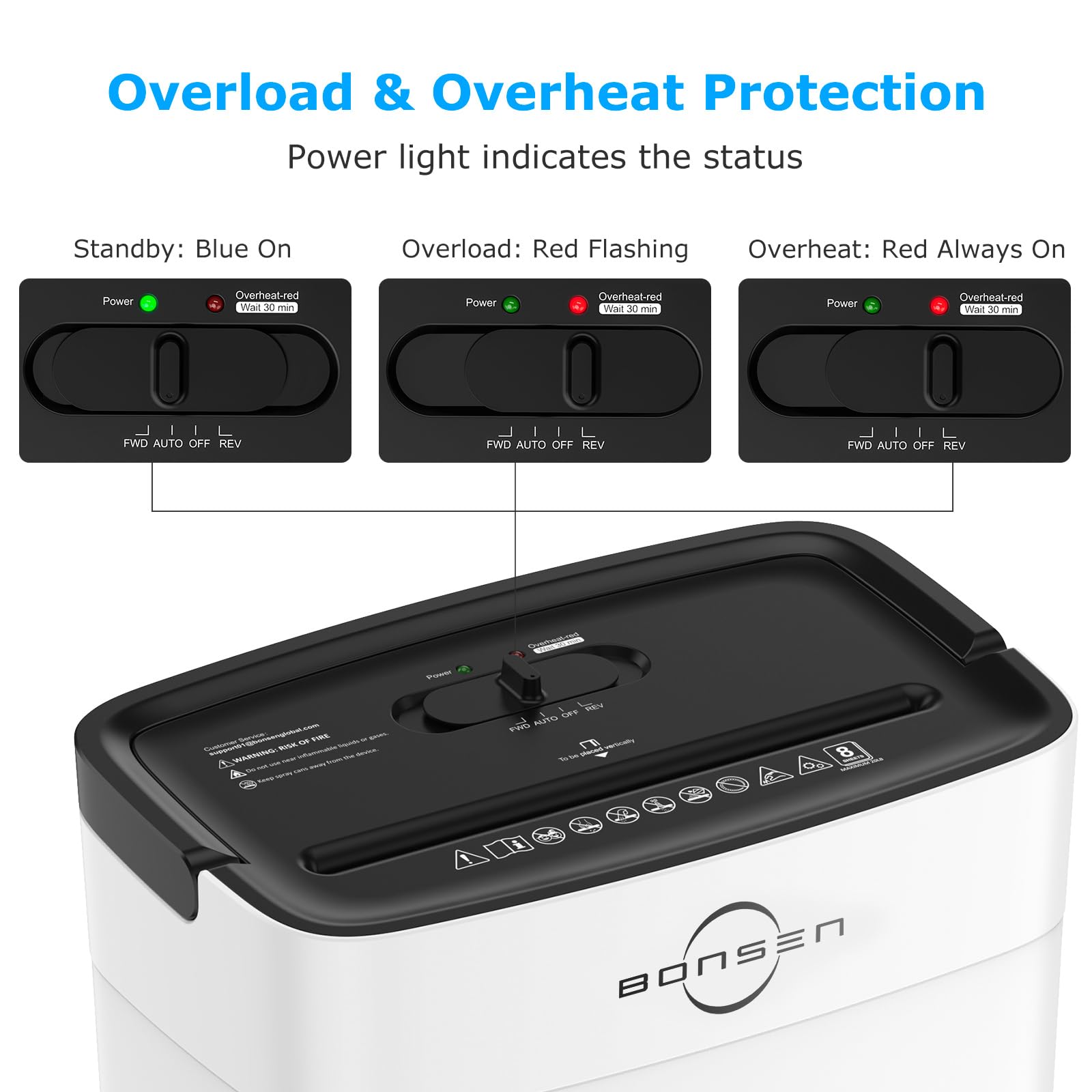 BONSEN Shredder for Home Office, 4 Gallons 8-Sheet Cross Cut Credit Card Shredder, Small Paper Shredder for Home Use, High Security Level P-4, ETL Certification (S3101)