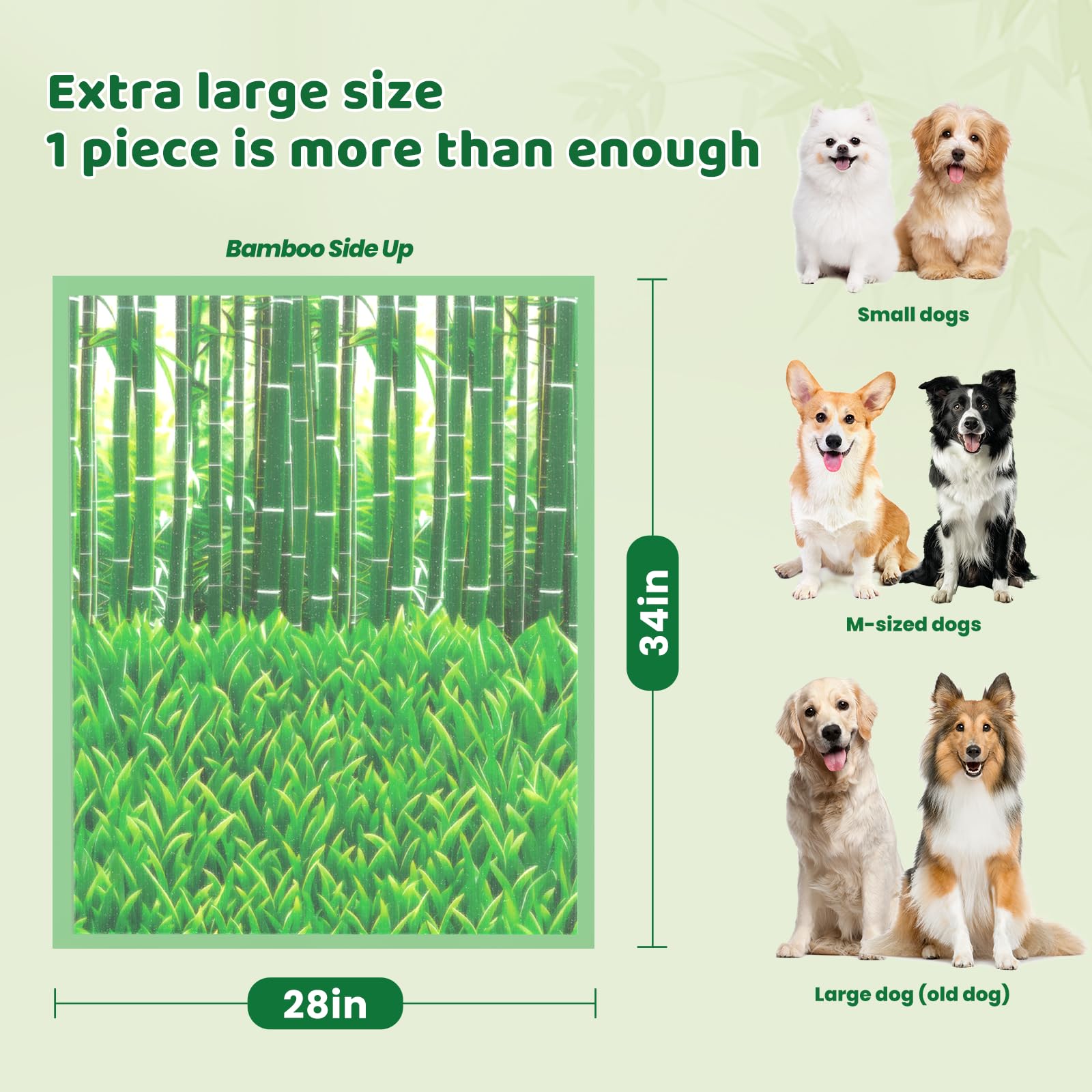 Puppy Pads 30 Count Small 22x22in Bamboo Training Pads Deodorizing Leakproof Quick Drying Dog Pee Pads Super Absorbent Disposable Pee Pads for Dogs Puppies, Doggie, Cats, Rabbits