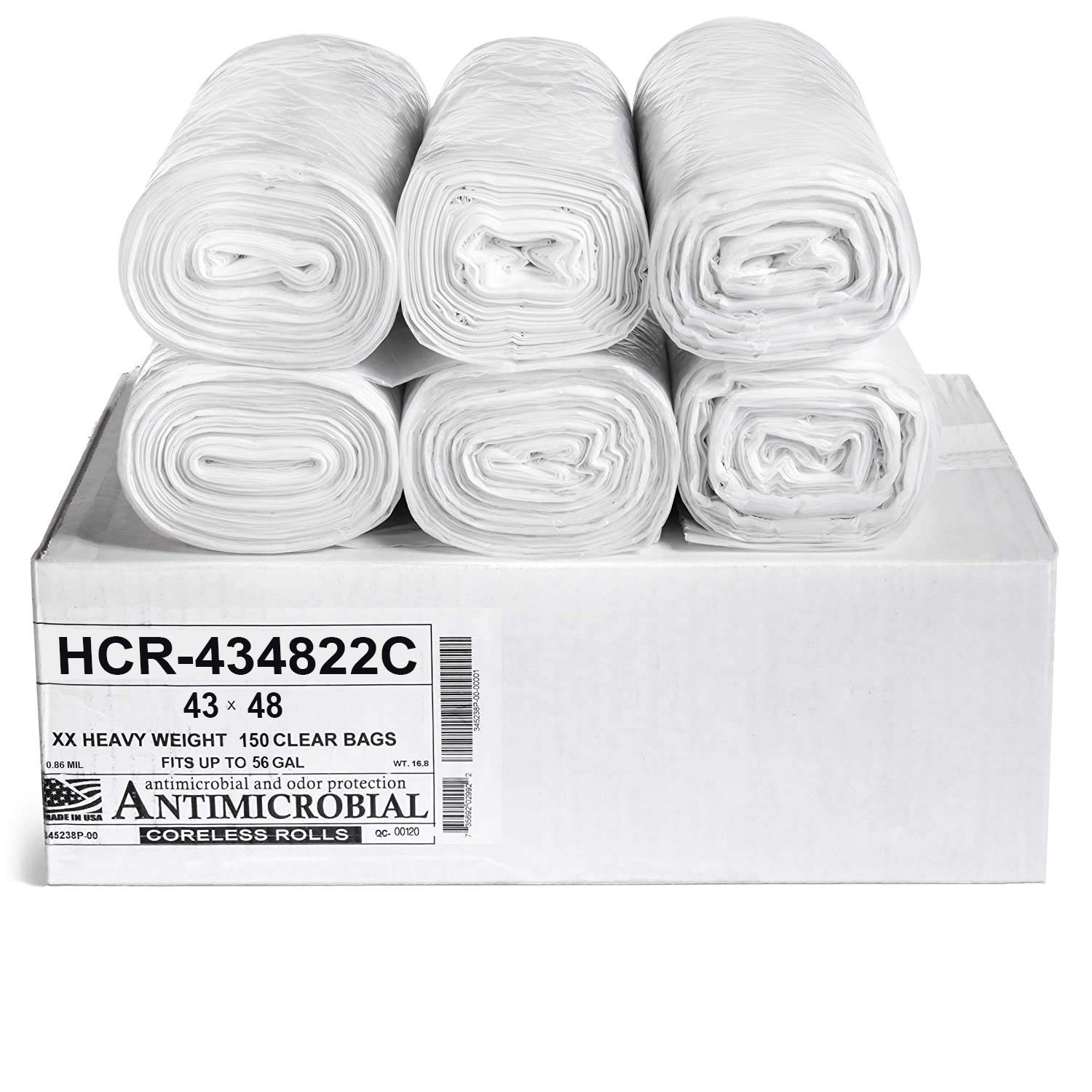Aluf Plastics High Density Trash Bags, 10 Gallon, 4000 Count, 6 Micron (eq), 24" x 24", Black, for Bathroom, Office, Industrial, Commercial, Janitorial, Municipal, Recycling