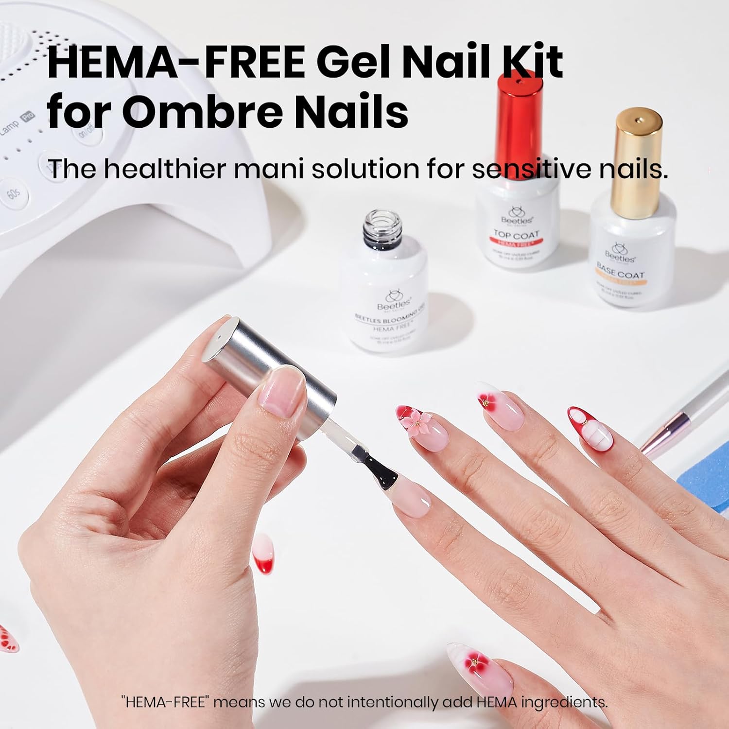 Beetles 2Pcs 15ml Gel Base and Top Coat Set - Upgrade No Wipe Extra Glossy Top Coat Finish for Gel Nail Polish, Soak Off UV/LED Lamp Needed, Essentials for Long-Lasting Manicure Kit