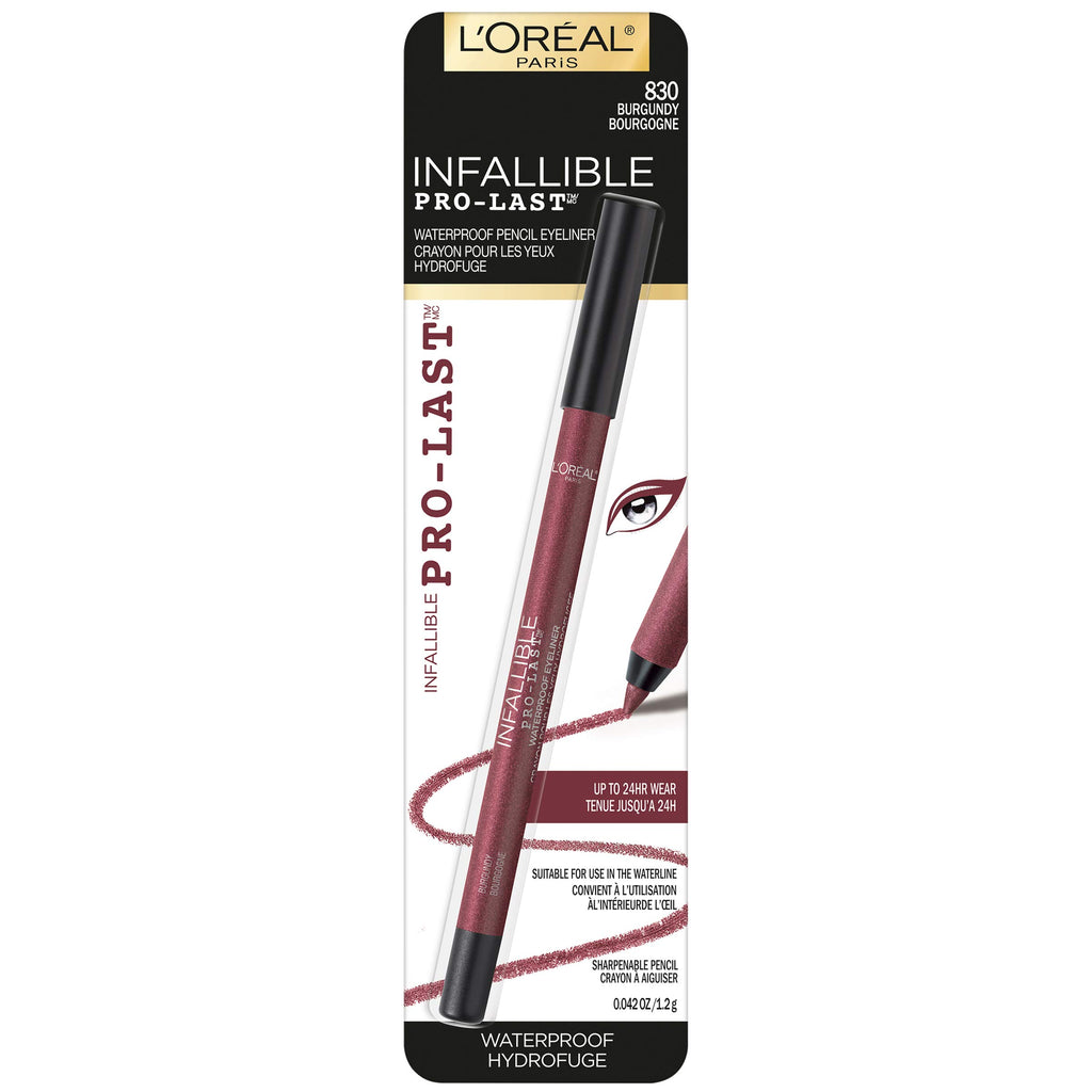 L'Oreal Paris Makeup Infallible Pro-Last Pencil Eyeliner, Waterproof and Smudge-Resistant, Glides on Easily to Create any Look, Aubergine, 0.042 oz.