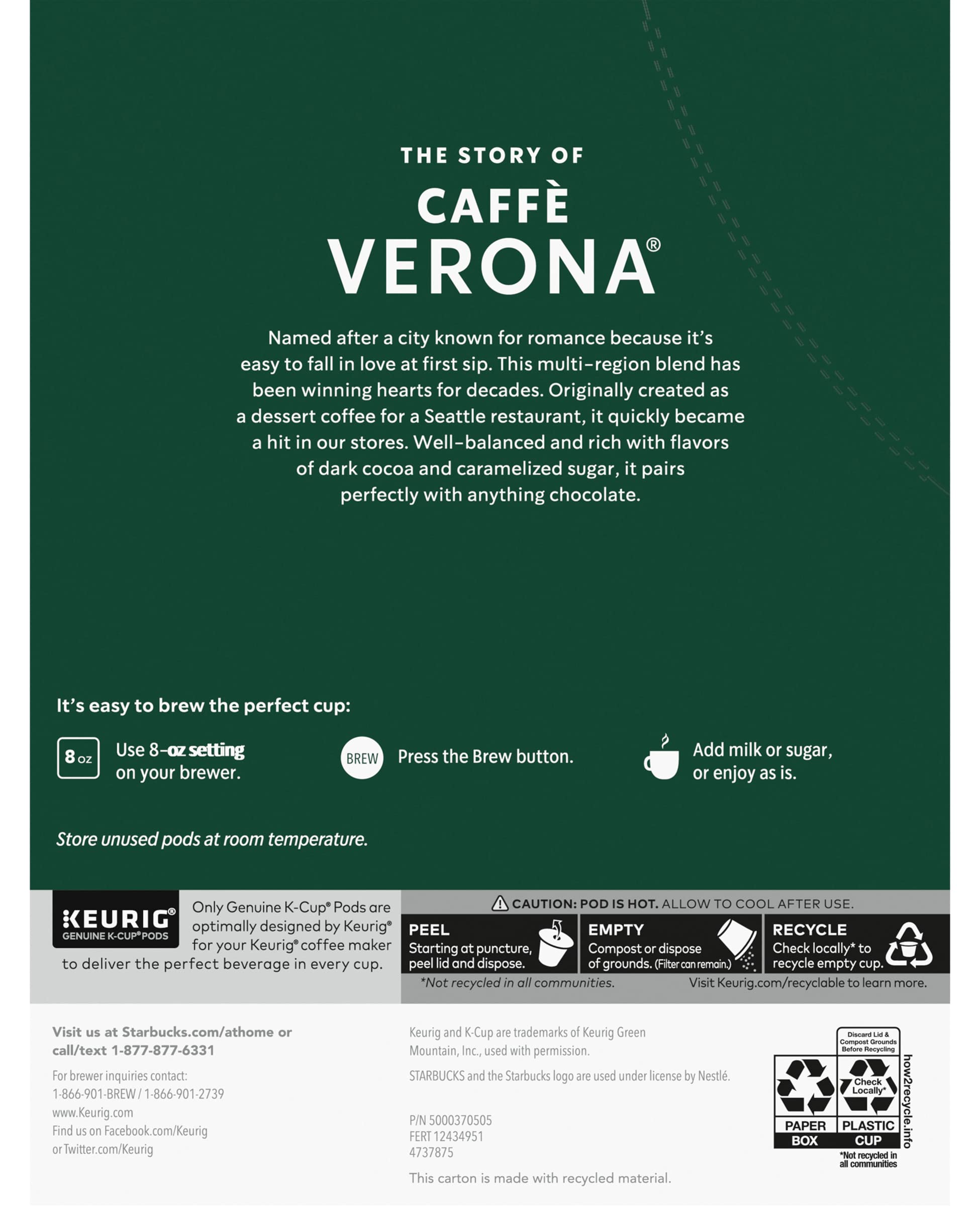 Starbucks Coffee K-Cup Variety Pack, 1 Cinnamon Dolce, 1 Hazelnut, 1 Mocha, 1 Cr�me Brulee, 1 Maple Pecan, 1 Caramel, 10 CT K-Cups, 1 CT