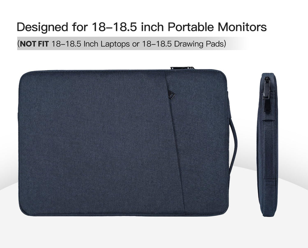 15.6 Inch Portable Monitor Case, Protective Carrying Sleeve Compatible with KYY MNN InnoView Most 16.1/15.6 in Monitors, Water Resistant Monitors Bag with Accessory Pocket, Black