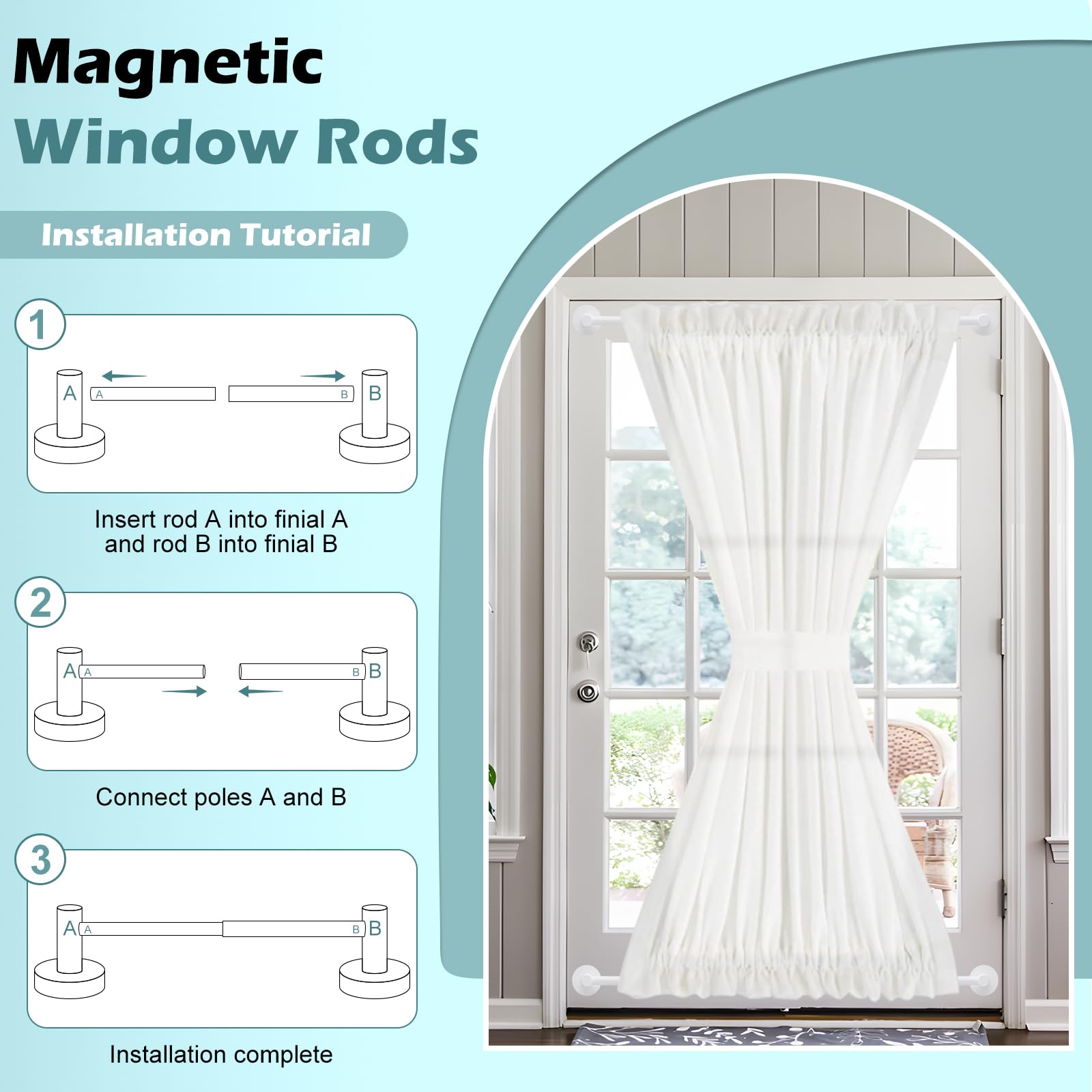 Gold Magnetic Curtain Rod for Door:Magnet Curtain Rods for Classroom Whiteboard,Small Adjustable Magnetic Towel Bar,Tool-Free French Magnet Pole with Leather Protective Cover No Drilling 16-28"
