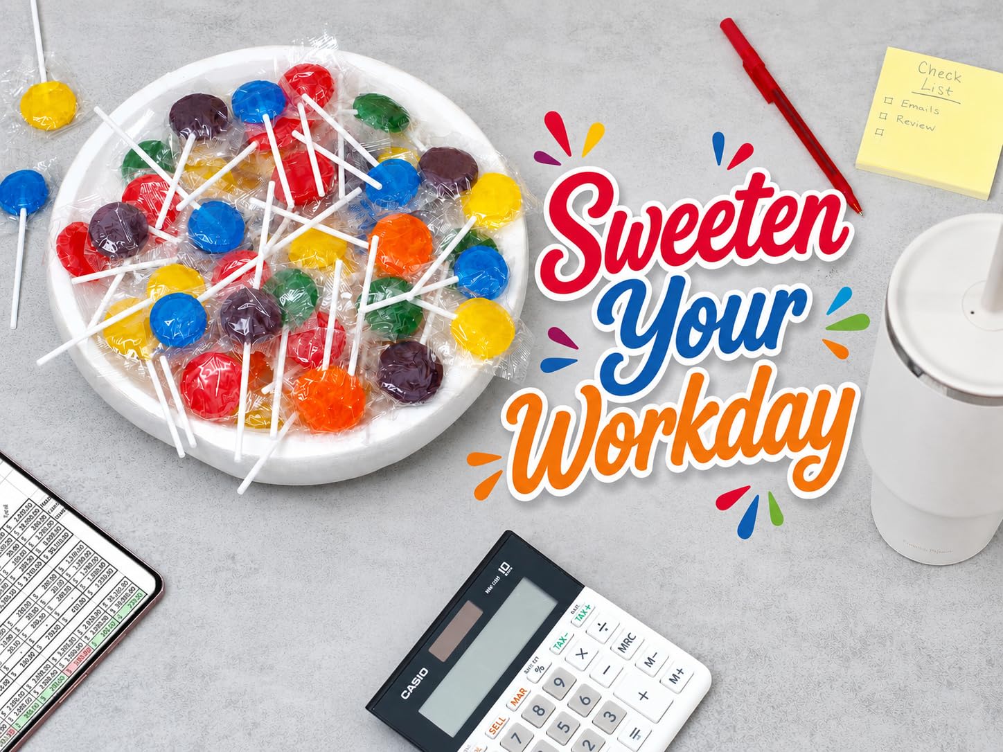 A Great Surprise Classic Lollipops - 3 Pounds - Individually Wrapped Candies - Flat Round Bulk Suckers For Kids, Doctors Office, Schools, Banks