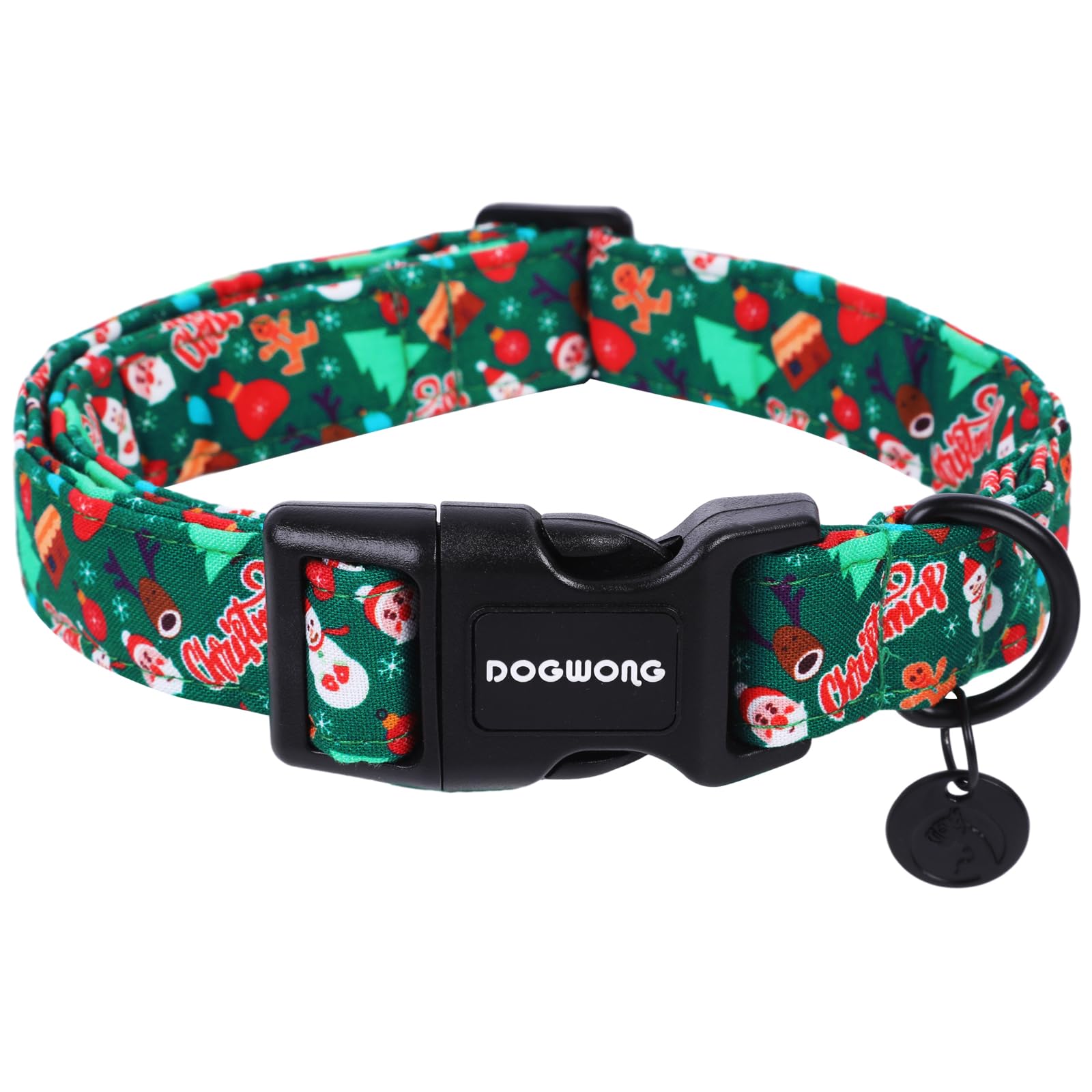 DOGWONG Cotton Dog Collar, Blue Plaid Heavy-Duty Dog Collar Durable Soft Boy Dog Collar Cute Wedding Puppy Necklace for Small Medium Large Dog