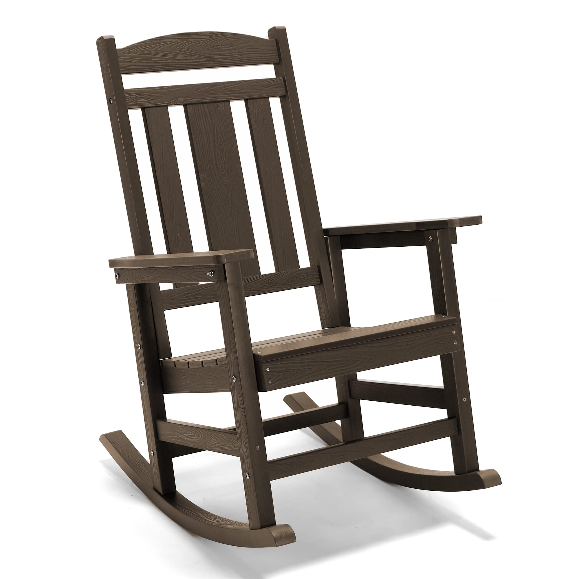 LUE BONA Rocking Chair Outdoor, Weather Resistant HDPS Plastic Rocker Chairs, 350lb Heavy Duty, Oversized Porch Rocker for Adult, High Back Smooth Rocking Chairs for Outdoor & Indoor, Aruba Blue