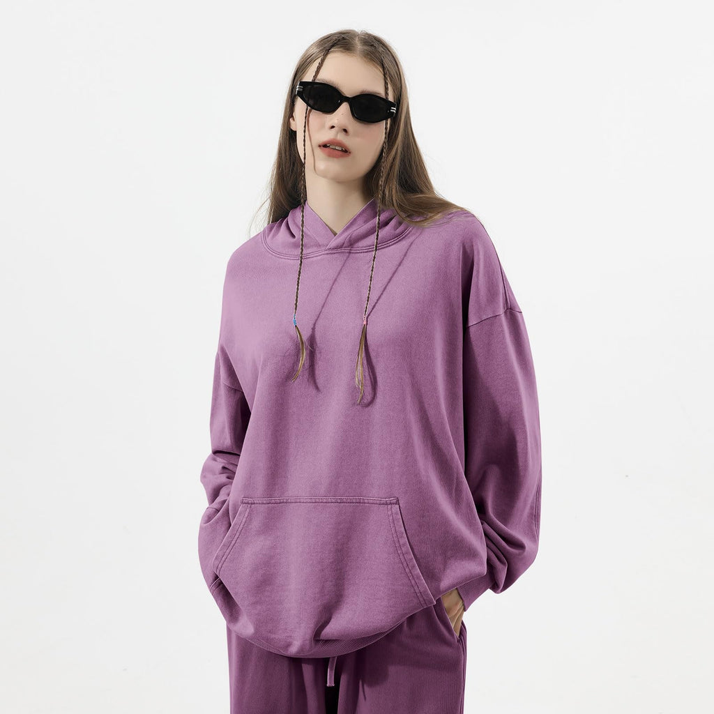 Bobeutou Oversized Hoodie Men Vintage Cotton Casual Hooded Sweatshirt Trendy Baggy Basic Hoodies Retro Pullover Streetwear