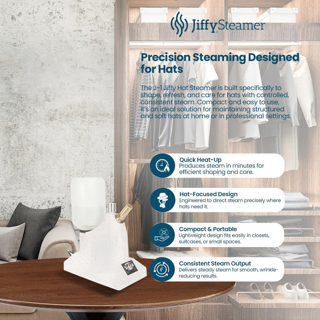 J-1 Jiffy Hat Steamer, 120 Volt,Grey