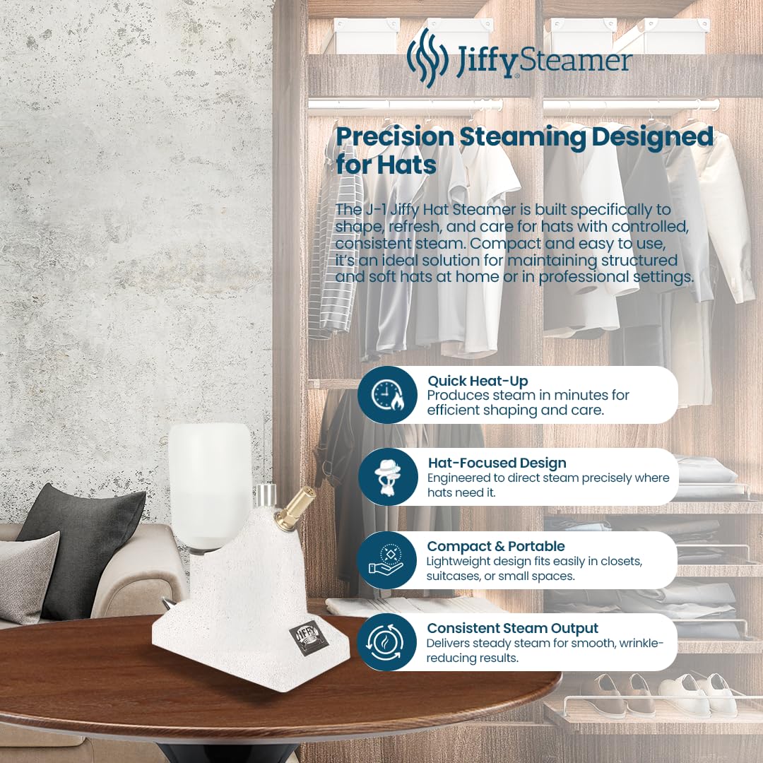 J-1 Jiffy Hat Steamer, 120 Volt,Grey