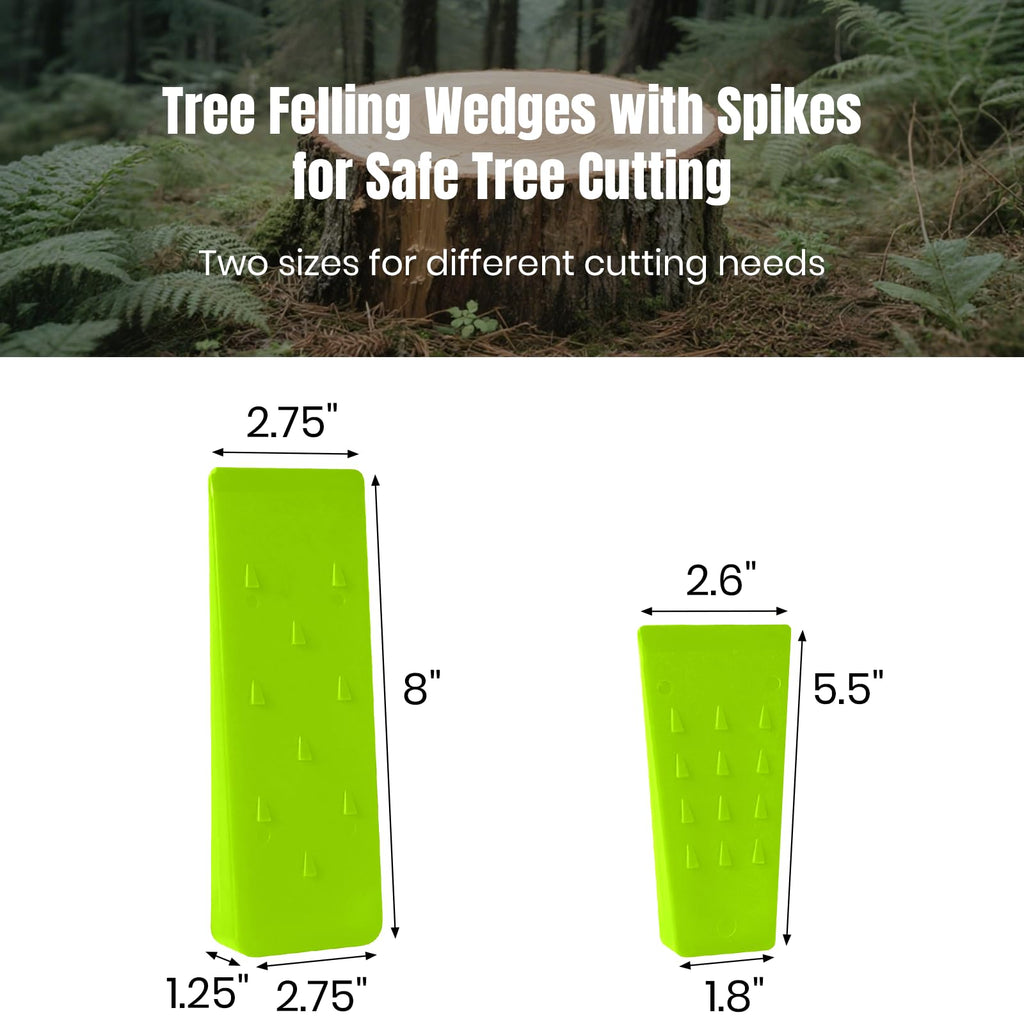 AR-PRO 6 Pack Tree Felling Wedges with Spikes for Safe Tree Cutting – 5.5” Wedges with Storage Bag; 6 Felling Dogs to Guide Trees Stabilize and Safely to Ground for Loggers and Fallers