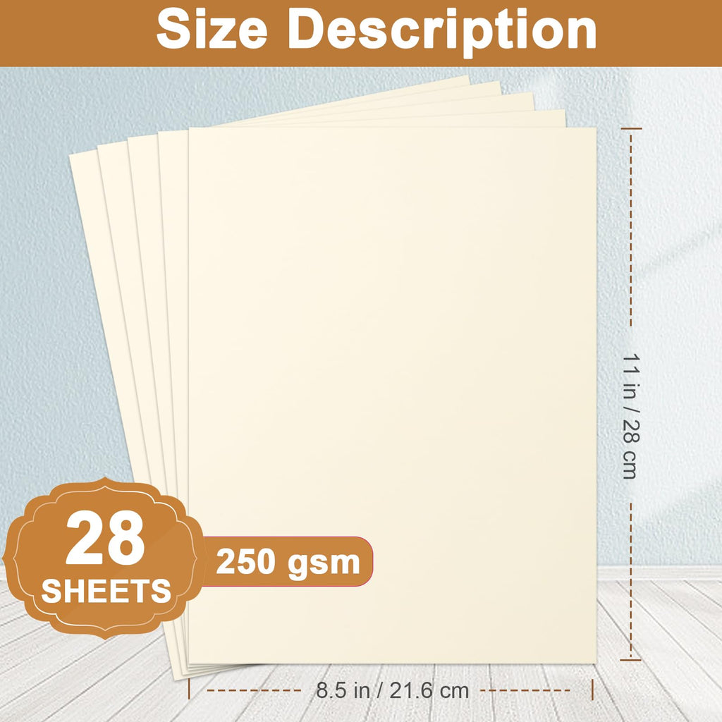 Silunkia 28 Sheets Black Cardstock 8.5 x 11 for Halloween, 250gsm/92lb Heavyweight Black Paper Card Stock for DIY Cards, Scrapbooking, Greeting Cards, Invitations, Party