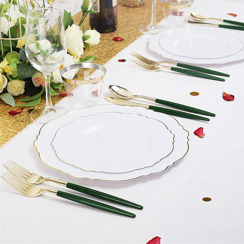 Supernal 102 Pcs Black and Gold Plastic Silverware Set,Heavy Duty Gold Disposable Cutlery for 34 Guests (34 Forks,34 Spoons,34 Knives),Elegant Plastic Flatware for Weddings,Parties & Upscale Events