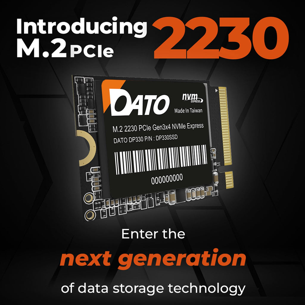 DATO M.2 2230 SSD PCIe 512GB Gen 3x4 NVMe with Aluminium heatsink, Internal Solid State Drive M Key for Business Students Gamers Creator, up to 2500/1700 MB/s - ARS330