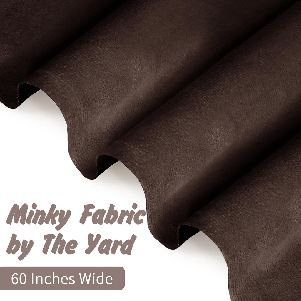 Entisn Minky Fabric by The Yard, 1 Yard x 60 Inch Wide Pre-Cut Fleece Fabric Beige Cuddle Minky, Solid Soft Plush for Blanket, Pillow Cover, Scarf, Sewing