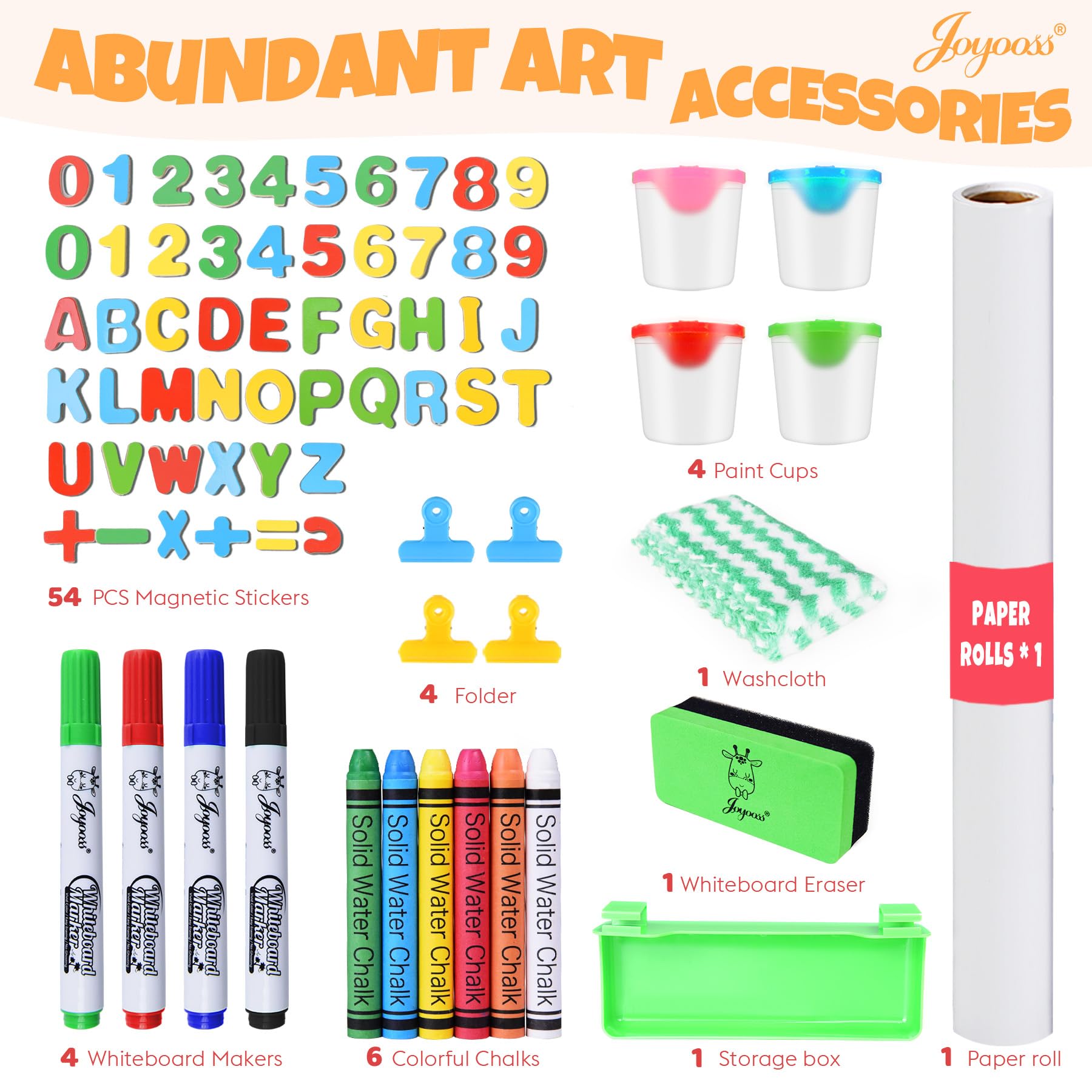 JOYOOSS Easel for Kids Art Easel Kids Easels for Toddlers,Wooden Kid Easel with Paper Roll - Adjustable Magnetic Double Sided Kids Dry Erase Board,Birthday Gifts for 1-12 Year Old Girls or Boys Blue