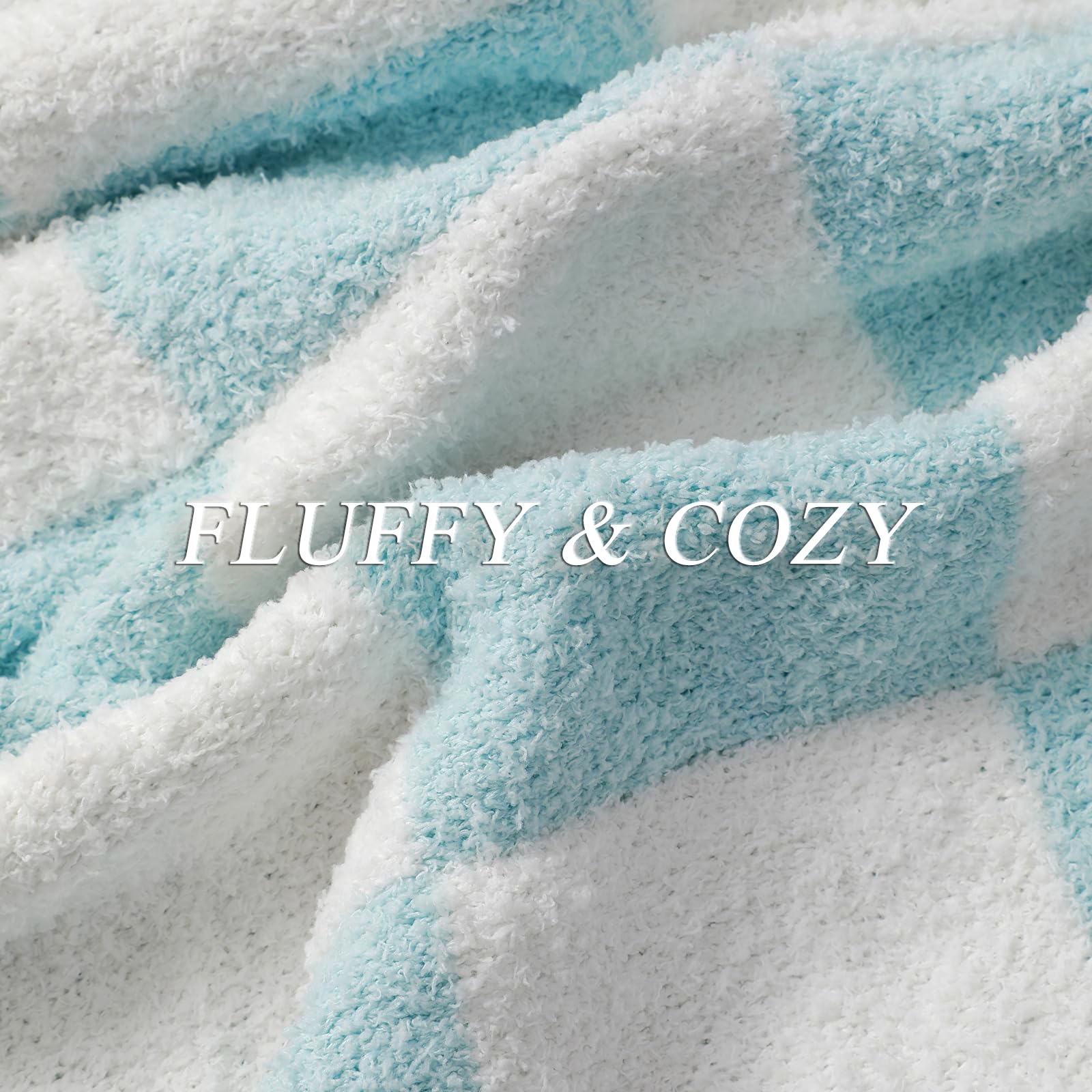 bearberry Fuzzy Checkerboard Grid Throw Blanket Soft Cozy Warm Microfiber All Season Blanket Decor for Couch Sofa Bed Travel Home (Avocado Green, 50''x60'')