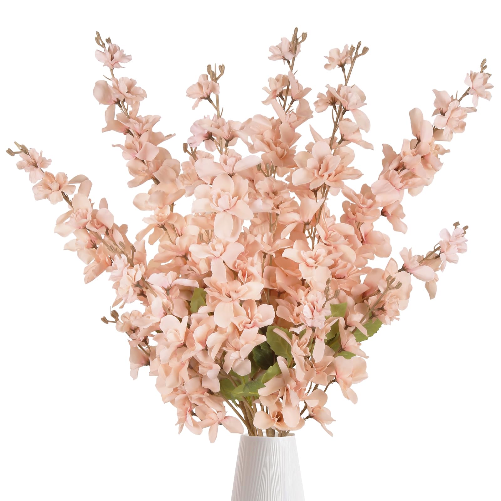 6PCS Blue Delphinium Artificial Flower Lifelike Silk Larkspur Flowers Plant 35.43" Long Stem Blossoms Fake Flowers for Tall Vase Floral Arrangements Home Table Wedding Decor(Blue)
