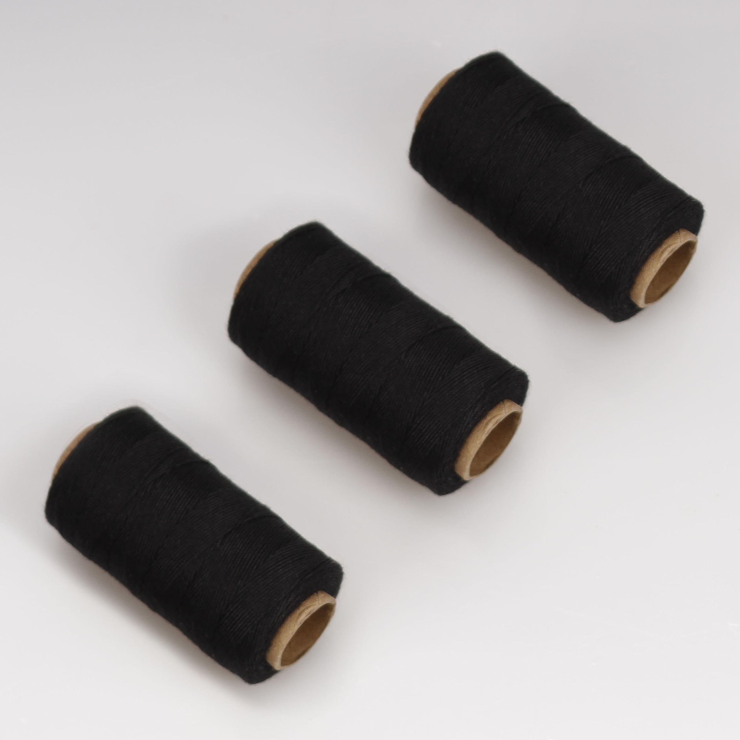 Lusecarl Polyester Thread 110 Yards Each Spool for Hair Extensions 3 Rolls Hair Weave Sewing Threads for Hand Sewing, Hair Extensions, Making Wigs DIY (3 Thread, Black)