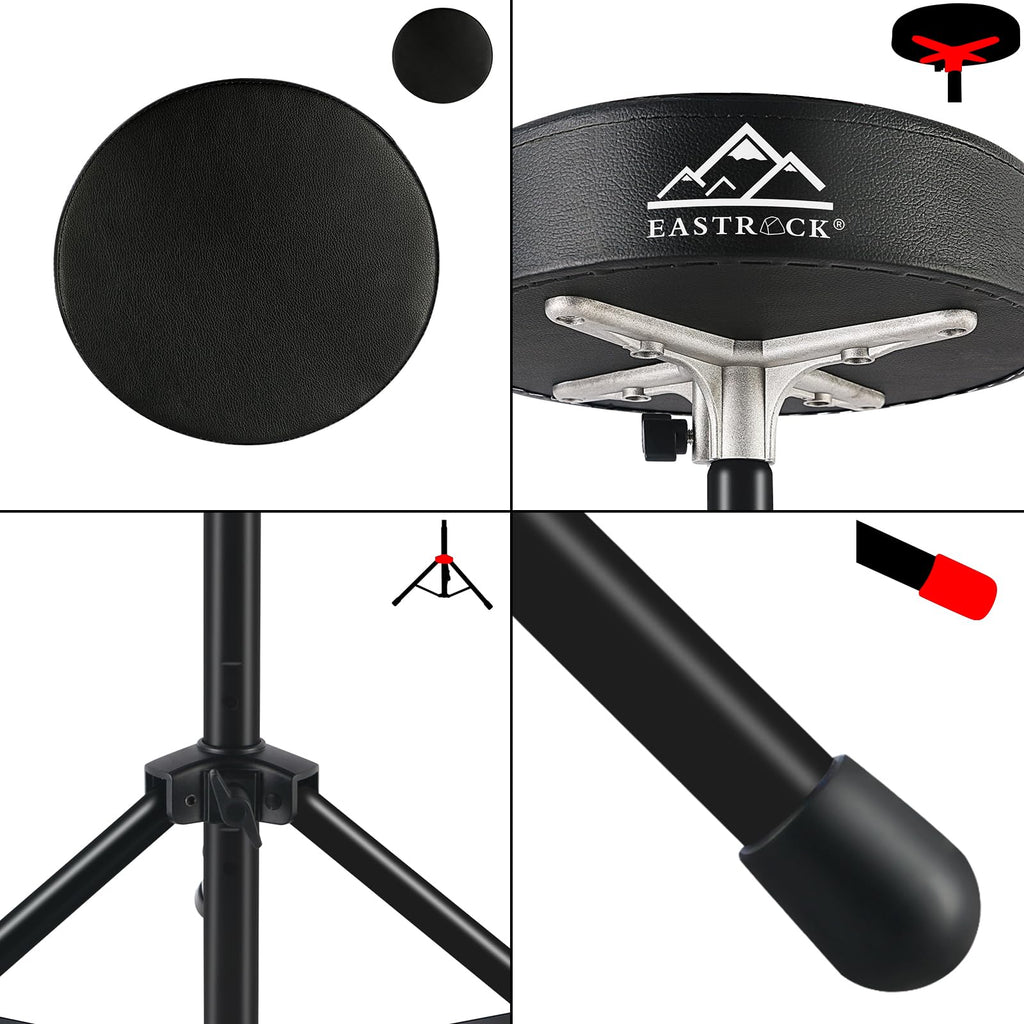 EASTROCK Drum Throne,Padded Drum Seat Drumming Stools with Anti-Slip Feet for Adults and Kids Drummers (Black)