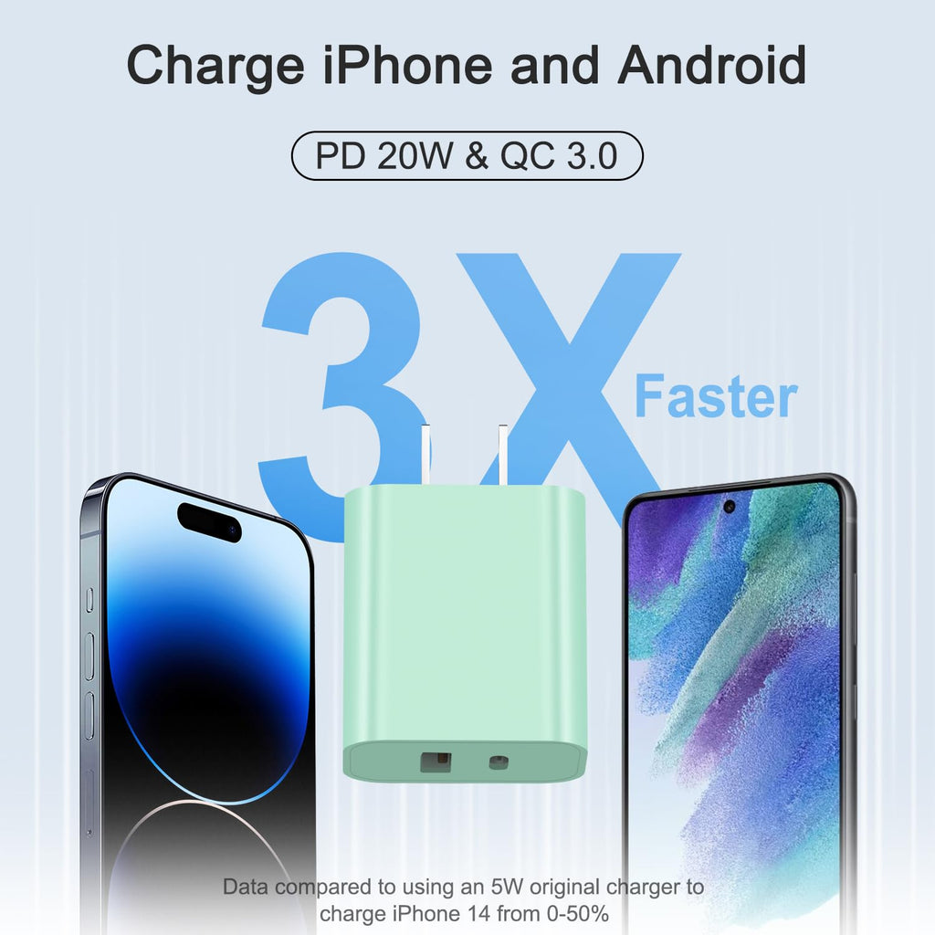 USB C Charger Block Charging Block Type C Charger 20W Wall Chargers 4 Pack for iPhone 16/16 Plus/16 Pro/16 Pro Max/iPhone 15/15 Pro/15 Pro Max/14/13/12 Pro/Samsung//Android(Black)