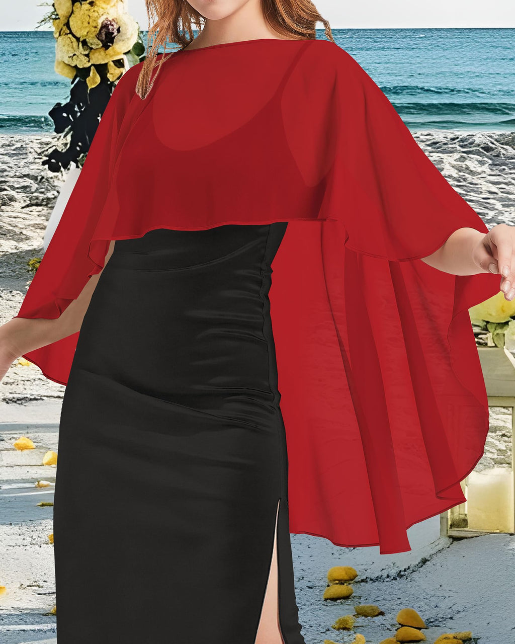 Womens Capelets Shawls and Wraps for Evening Dress Chiffon Capes Wedding Cover Up