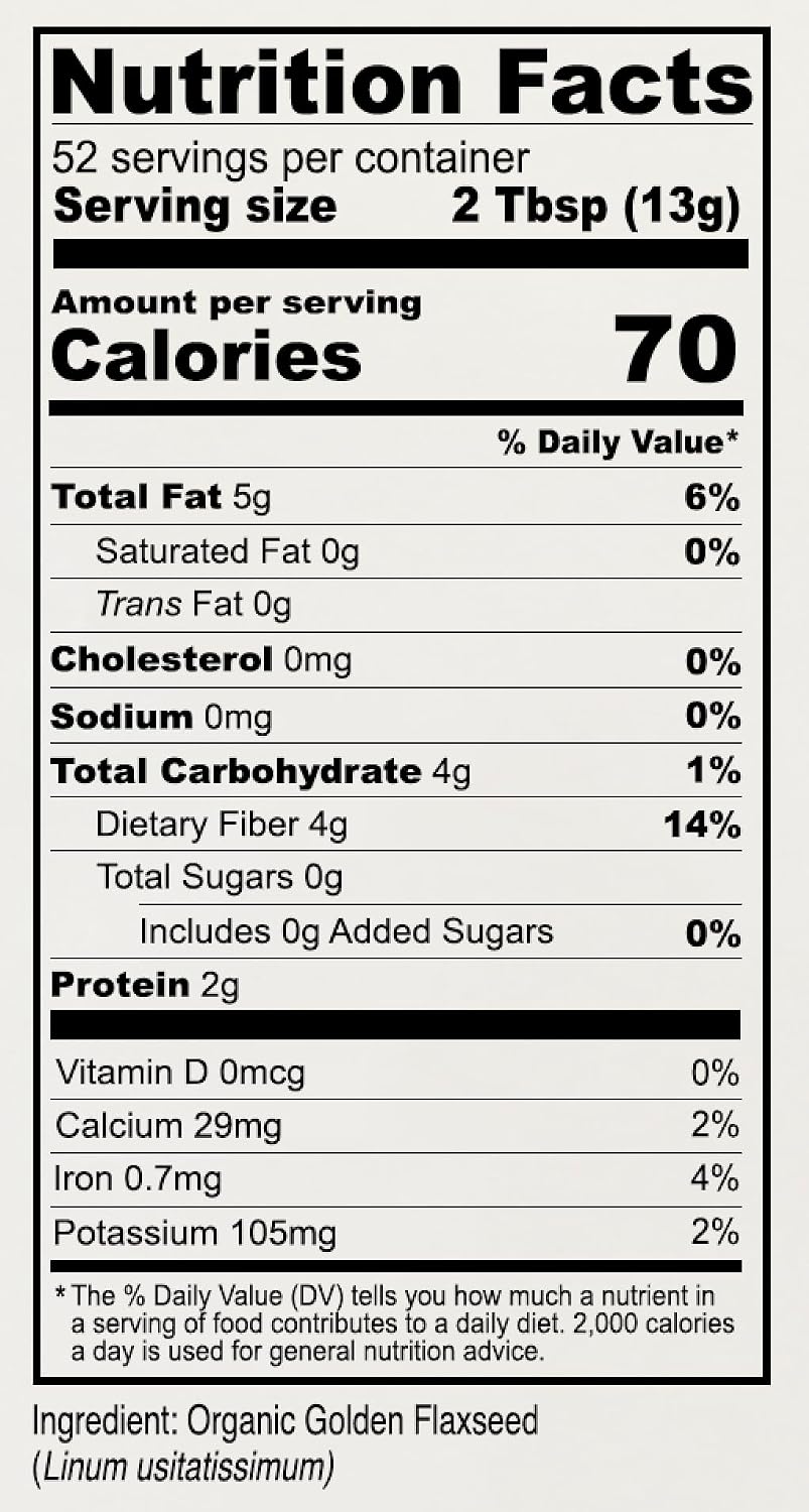 Anthony's Organic Golden Flaxseed Meal, 1.5 lb, Gluten Free, Non-GMO, Vegan, Ground Golden Flaxseed